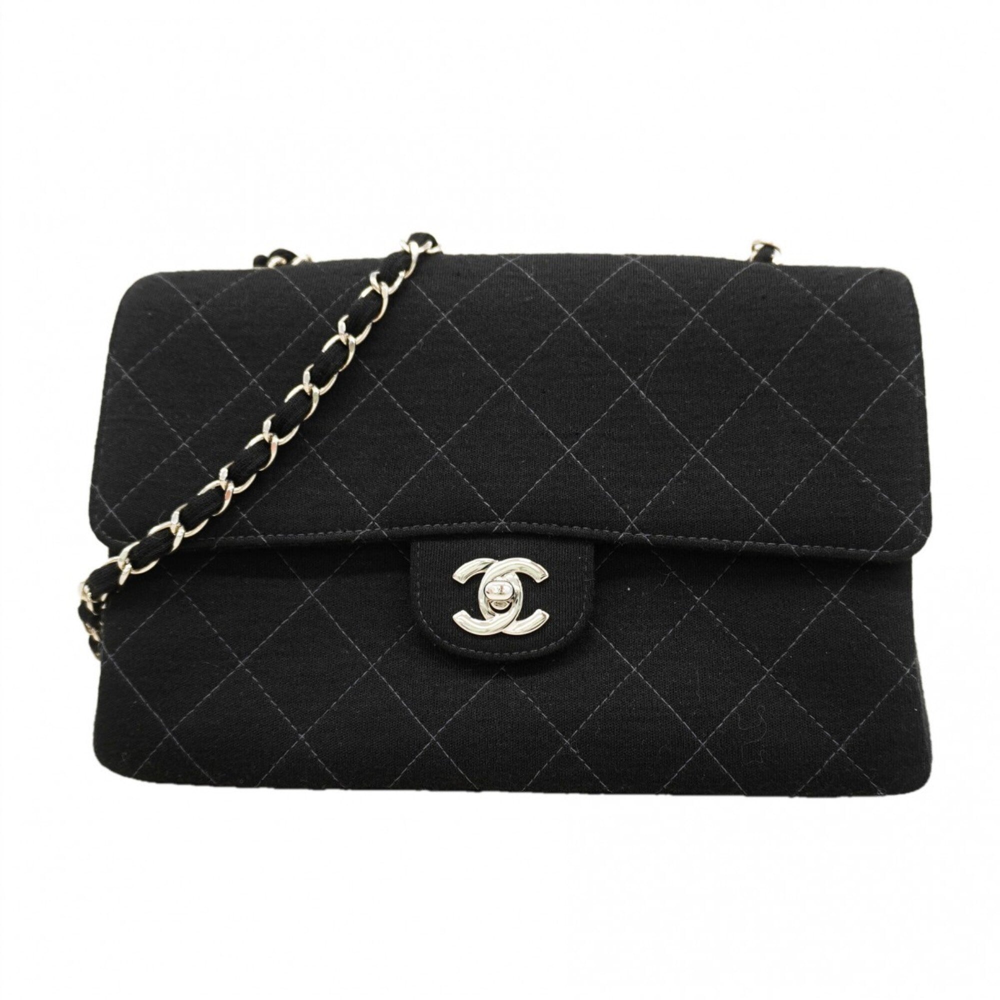 Chanel Black Cotton Shoulder Bag (Pre-Owned)