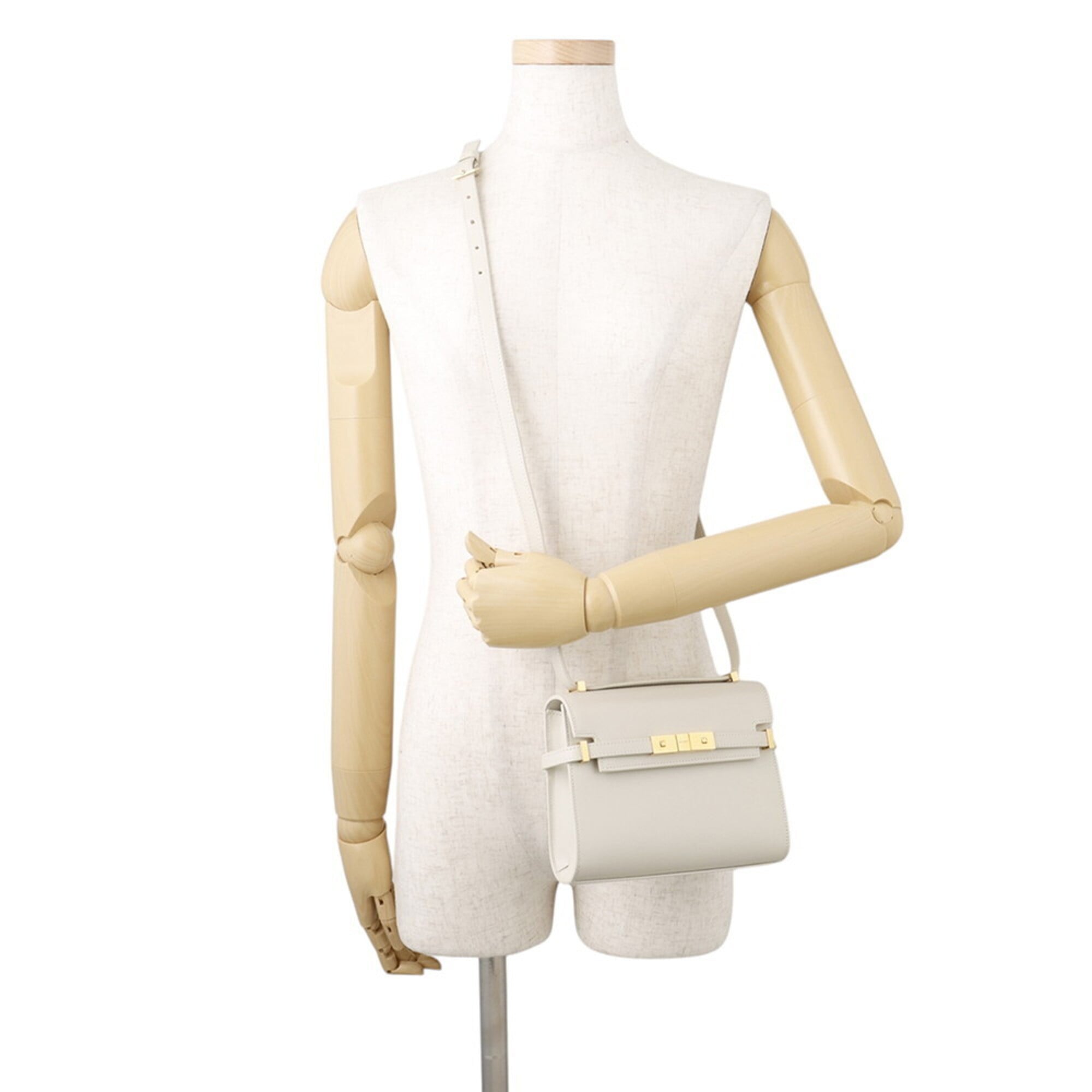 Saint Laurent White Leather Handbag Shoulder Bag (Pre-Owned)