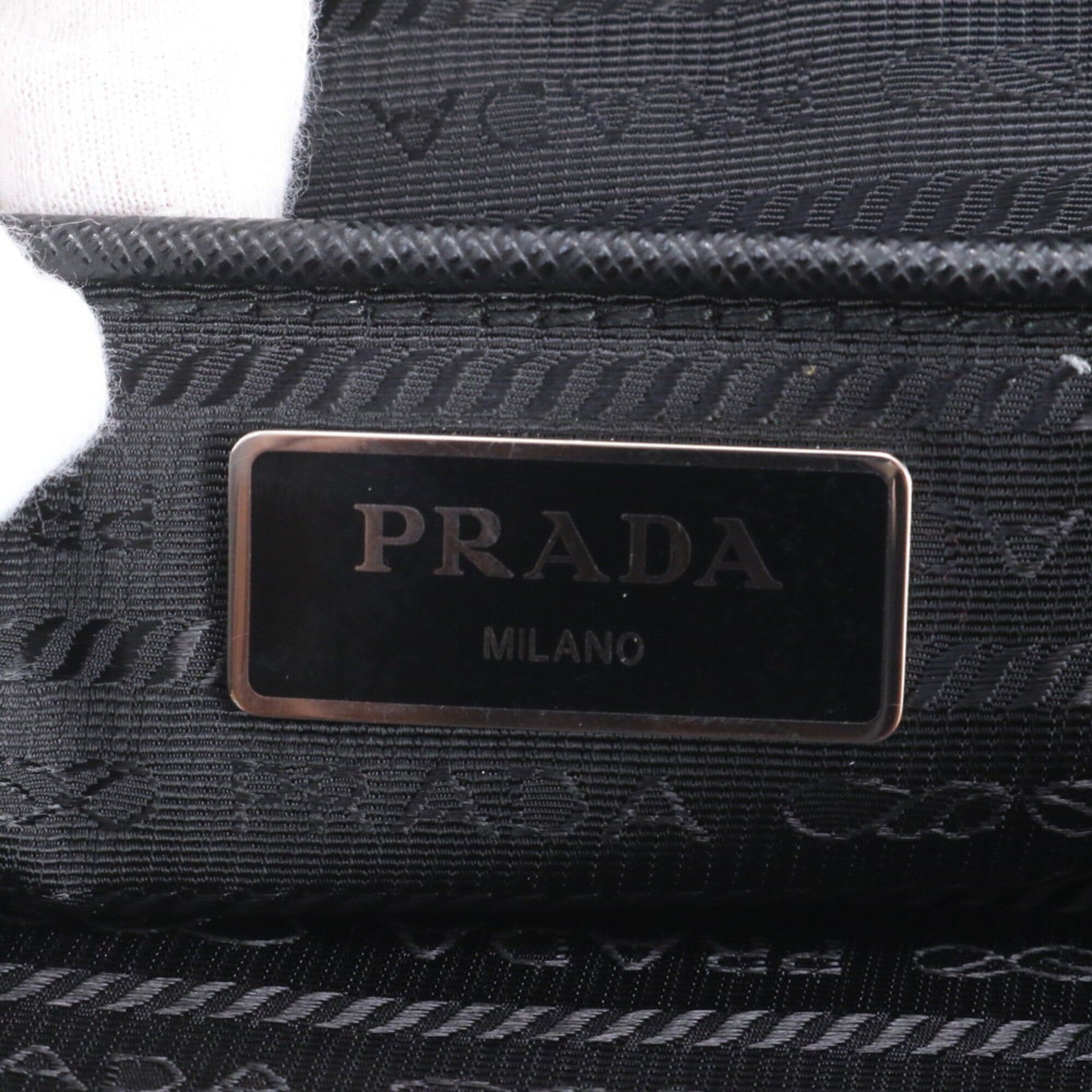 Prada Black Pink Nylon Leather Handbag Shoulder Bag Tote Bag (Pre-Owned)