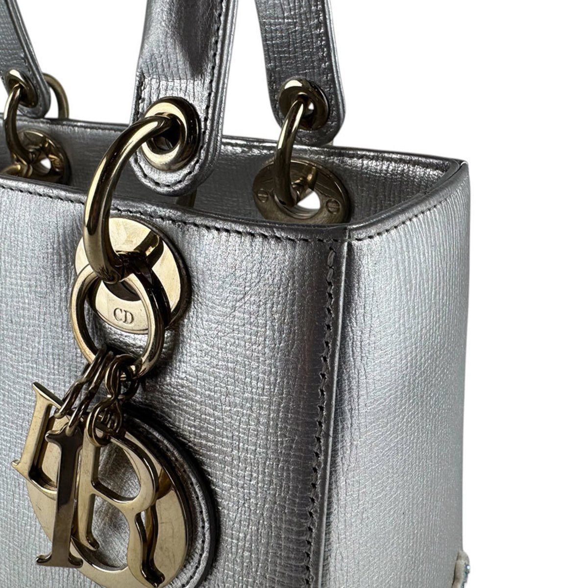 Christian Dior Multi-Color Silver Leather Handbag Shoulder Bag (Pre-Owned)