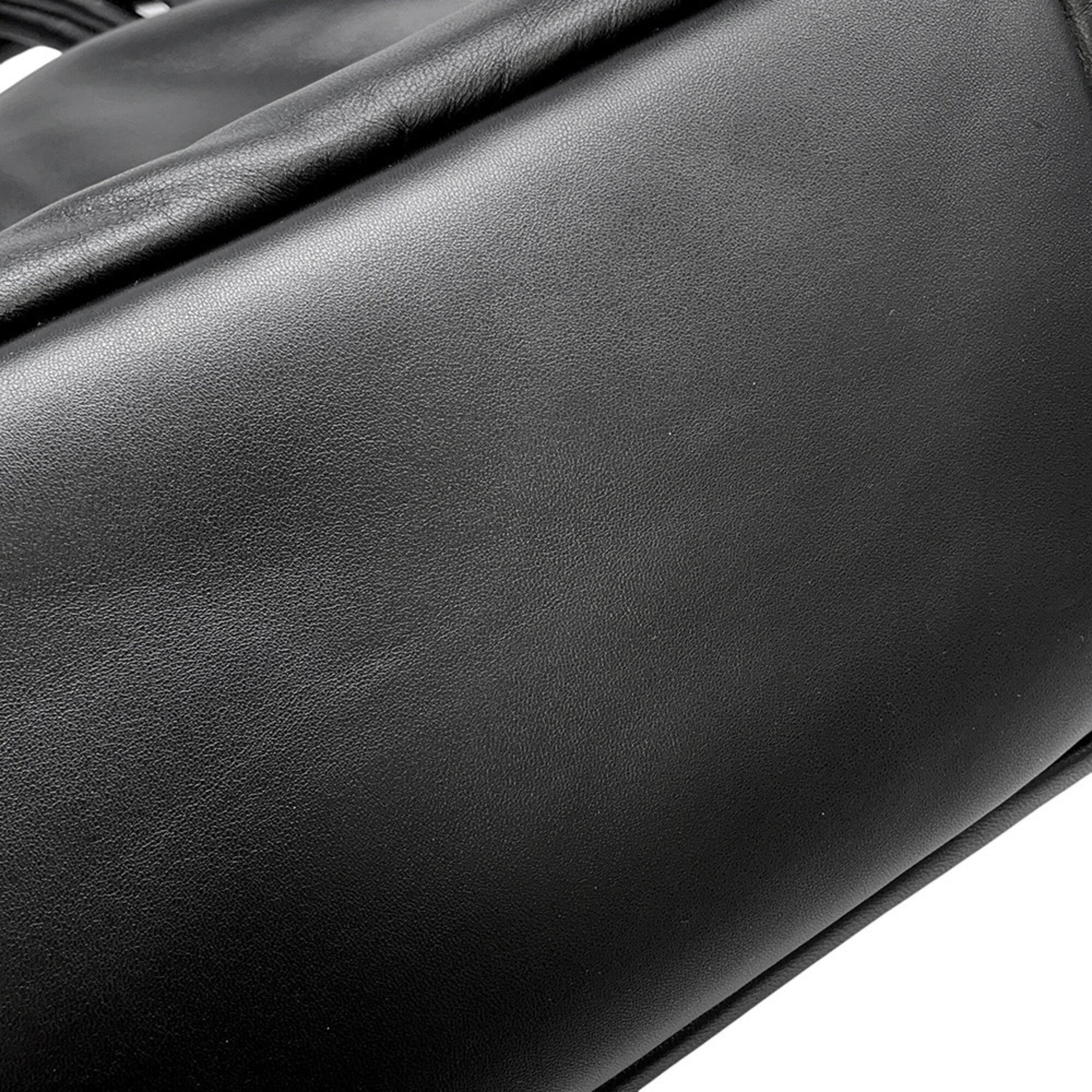 Yves Saint Laurent Black Leather Handbag Tote Bag (Pre-Owned)