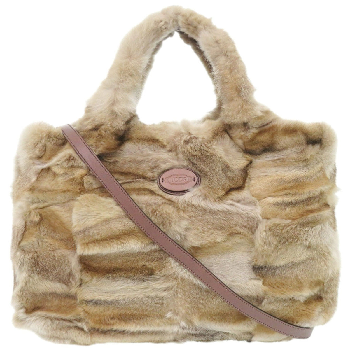 Tod's Brown Fur Leather Handbag (Pre-Owned)