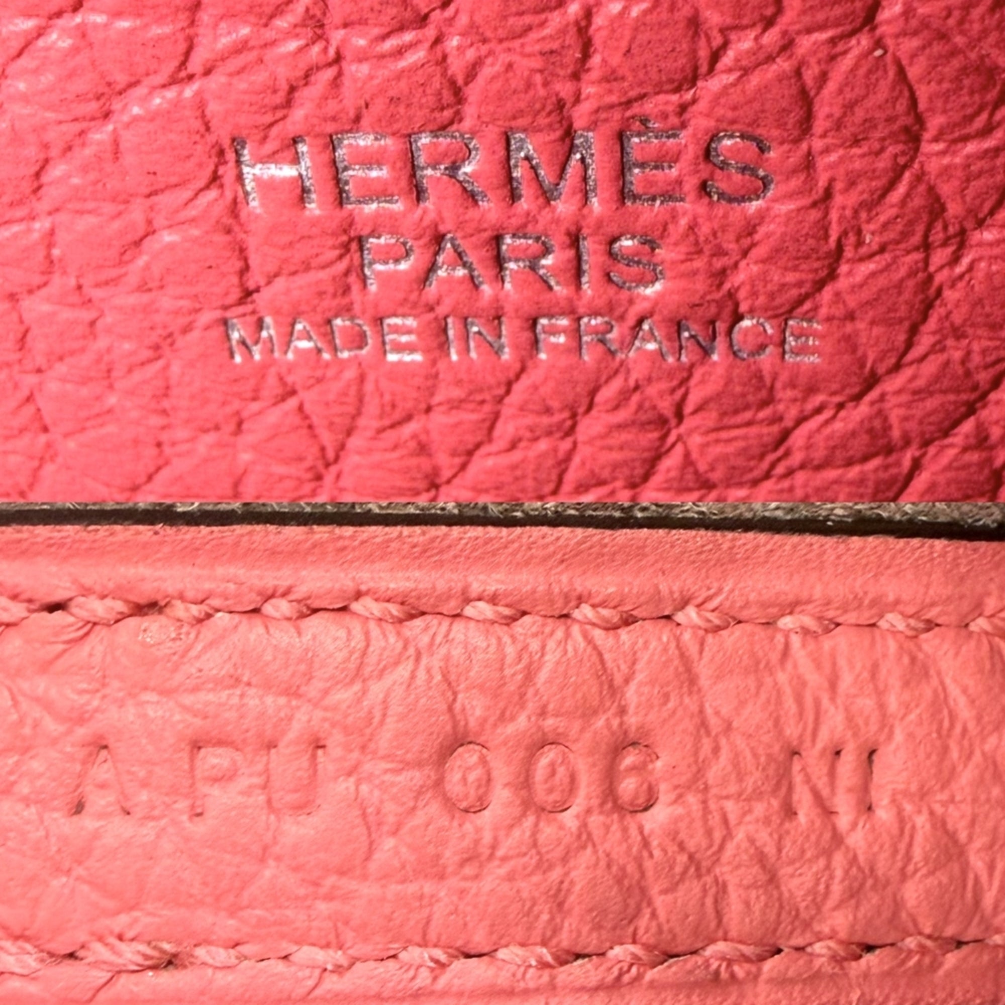 Hermes Pink Taurillon Clemence Leather Handbag (Pre-Owned)