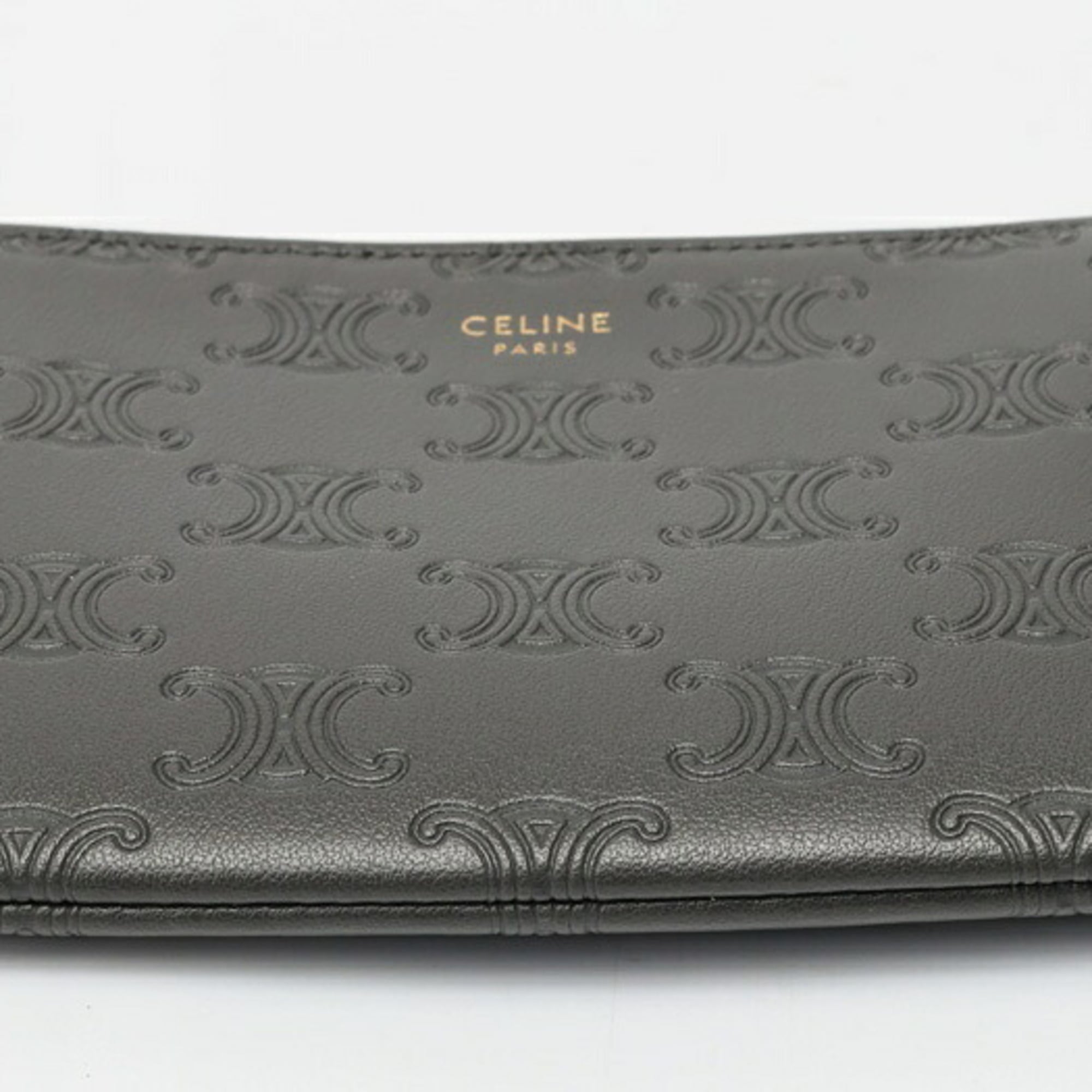 Celine Gray Leather Coin Purse/Coin Case (Pre-Owned)