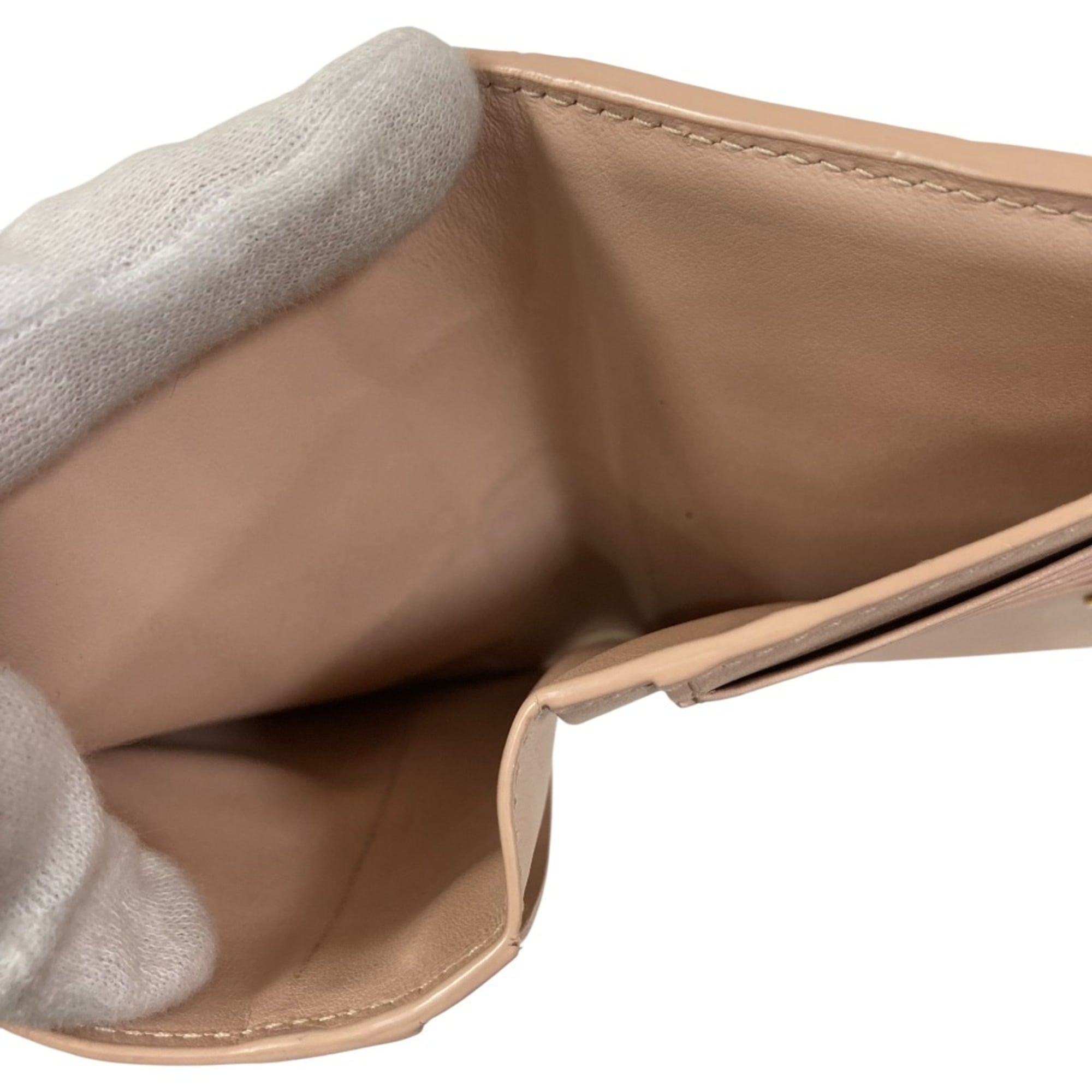 Bottega Veneta Pink Beige Leather Wallet (Bi-Fold) (Pre-Owned)