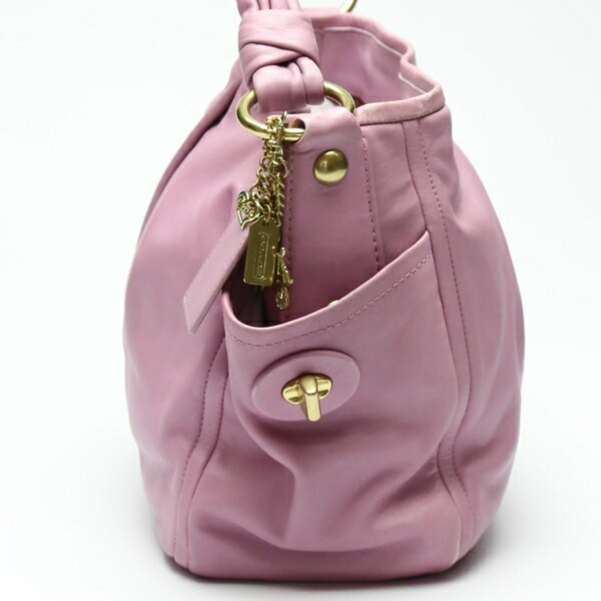 Coach Purple Leather Shoulder Bag Tote Bag (Pre-Owned)