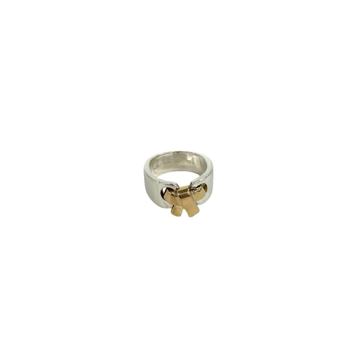 Hermes Gold Silver Yellow Gold (18K) Silver 925 Band Ring (Pre-Owned)