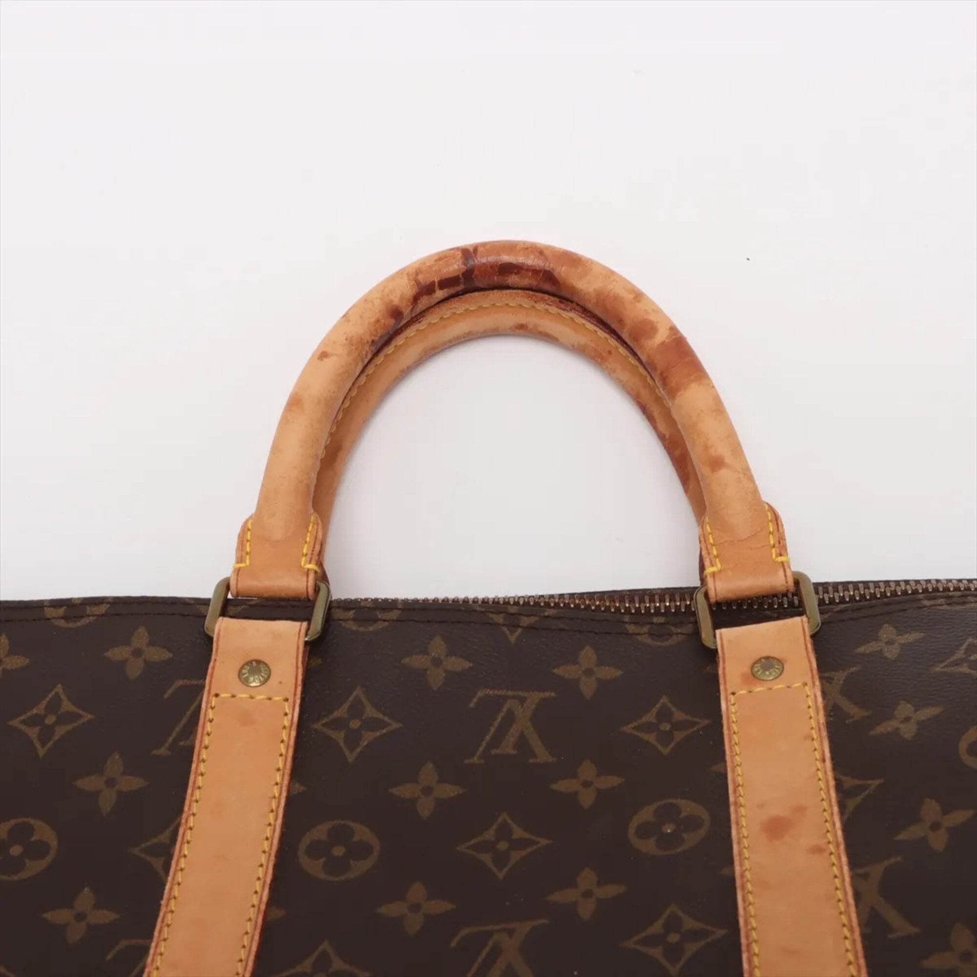 Louis Vuitton Brown Leather Coated Canvas Boston Bag Tote Bag (Pre-Owned)