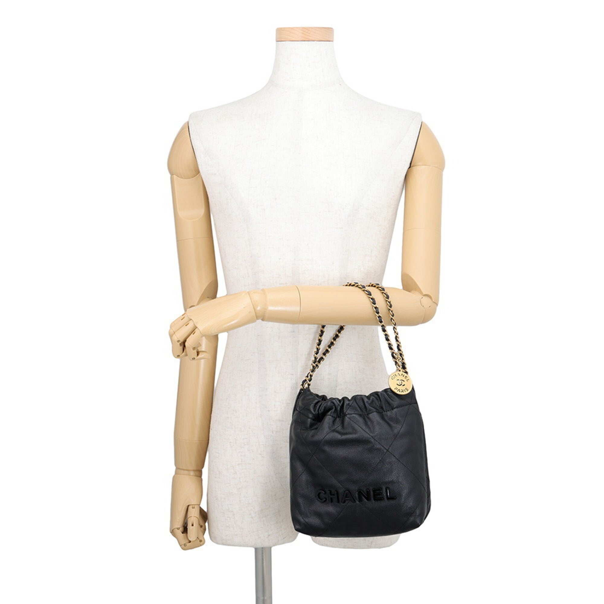 Chanel Black Grained Calfskin Handbag