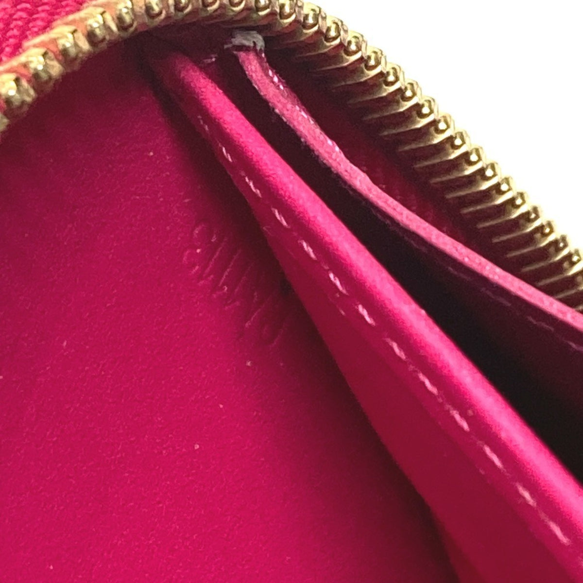 Louis Vuitton Pink Patent Leather Long Wallet (Bi-Fold) (Pre-Owned)