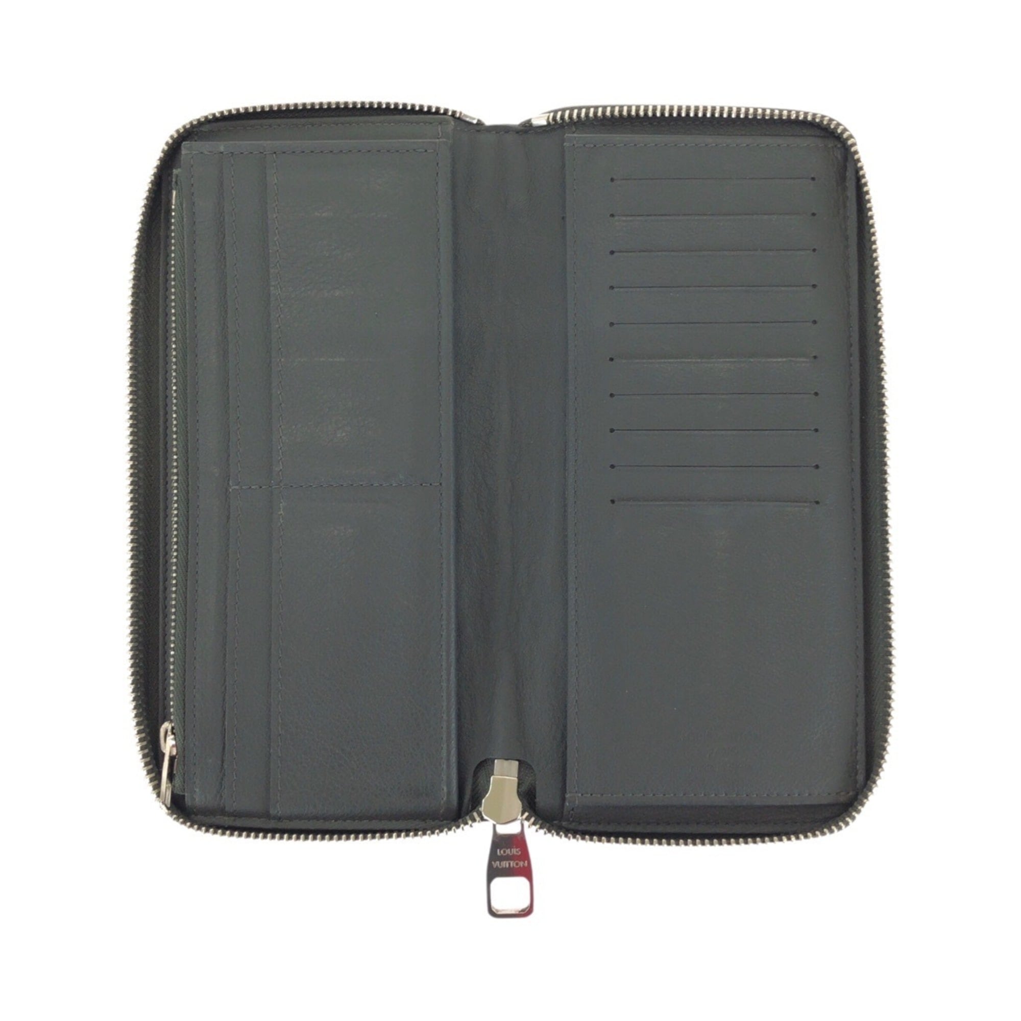 Louis Vuitton Black Leather Long Wallet (Bi-Fold) (Pre-Owned)