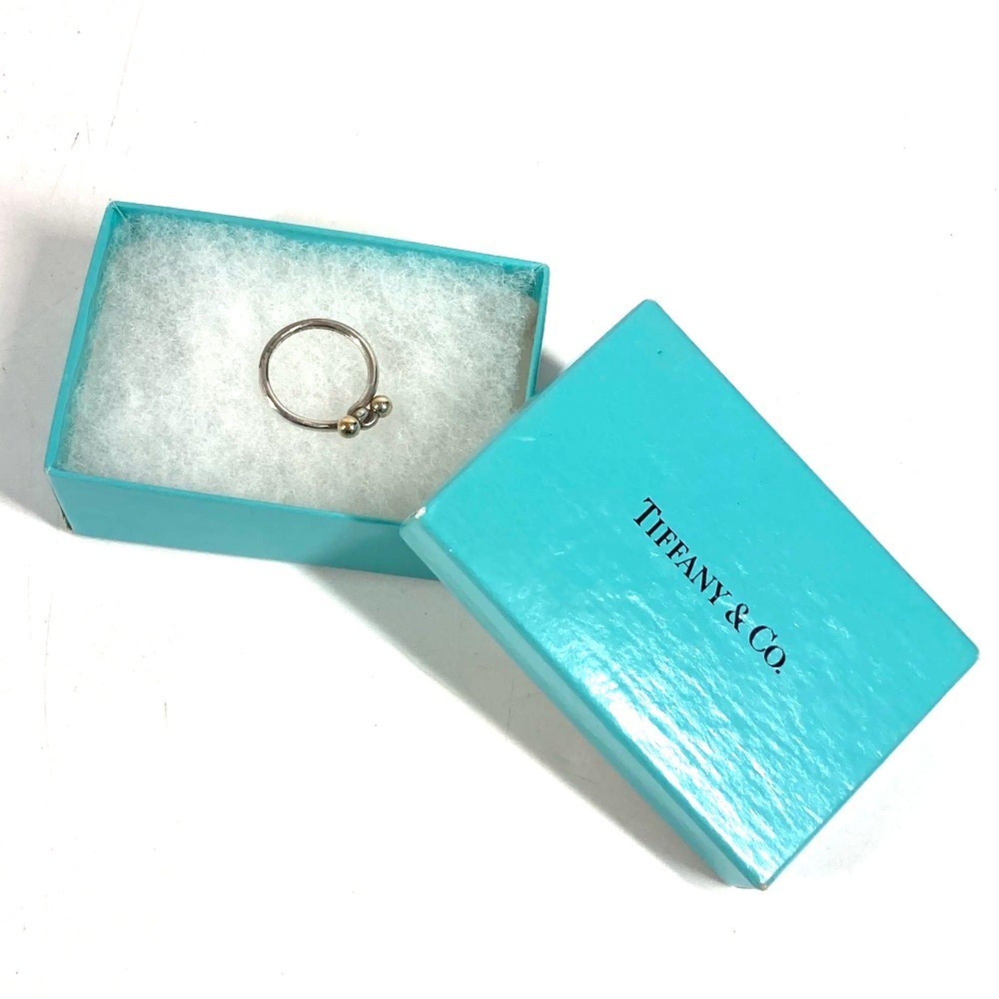 Tiffany Silver Yellow Gold Yellow Gold (18K) Silver 925 Band Ring (Pre-Owned)