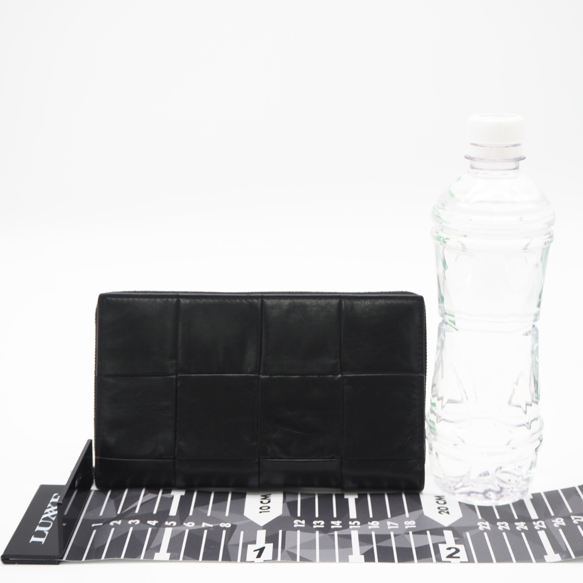 Bottega Veneta Black Nylon Leather Long Wallet (Bi-Fold) (Pre-Owned)