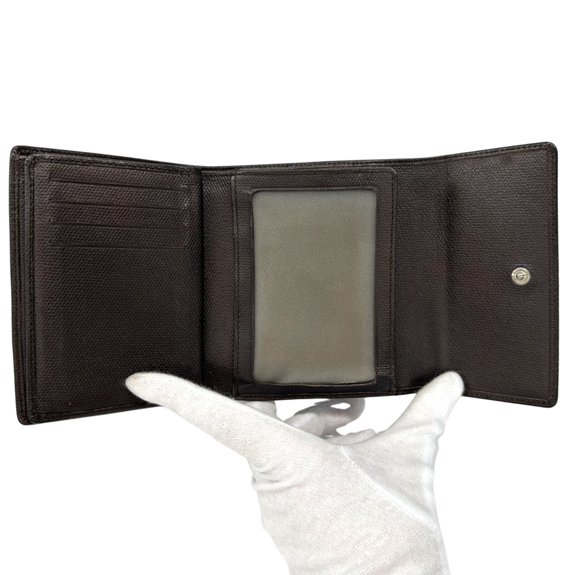 Chanel Dark Brown Leather Wallet (Bi-Fold) (Pre-Owned)