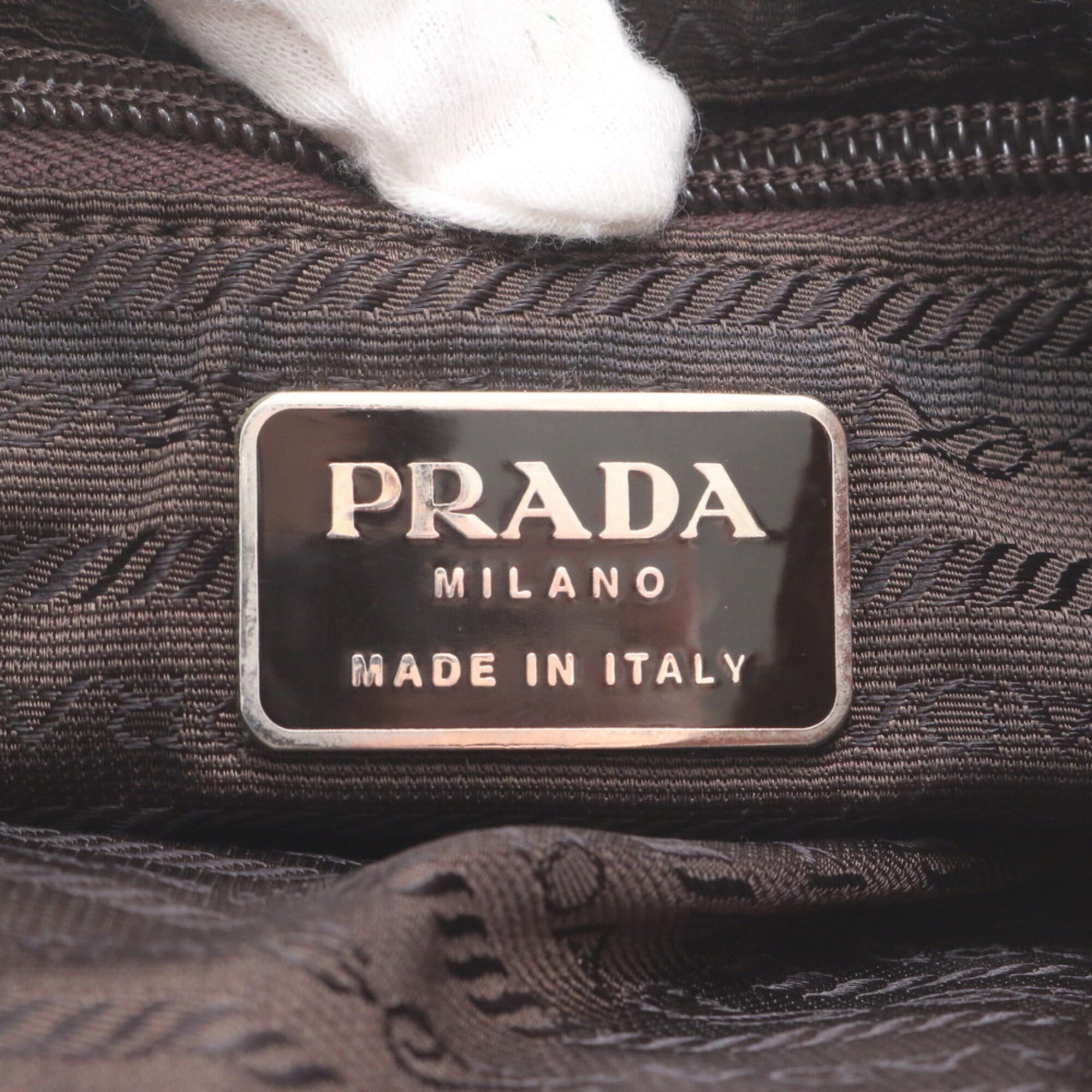 Prada Beige Nylon Leather Handbag (Pre-Owned)