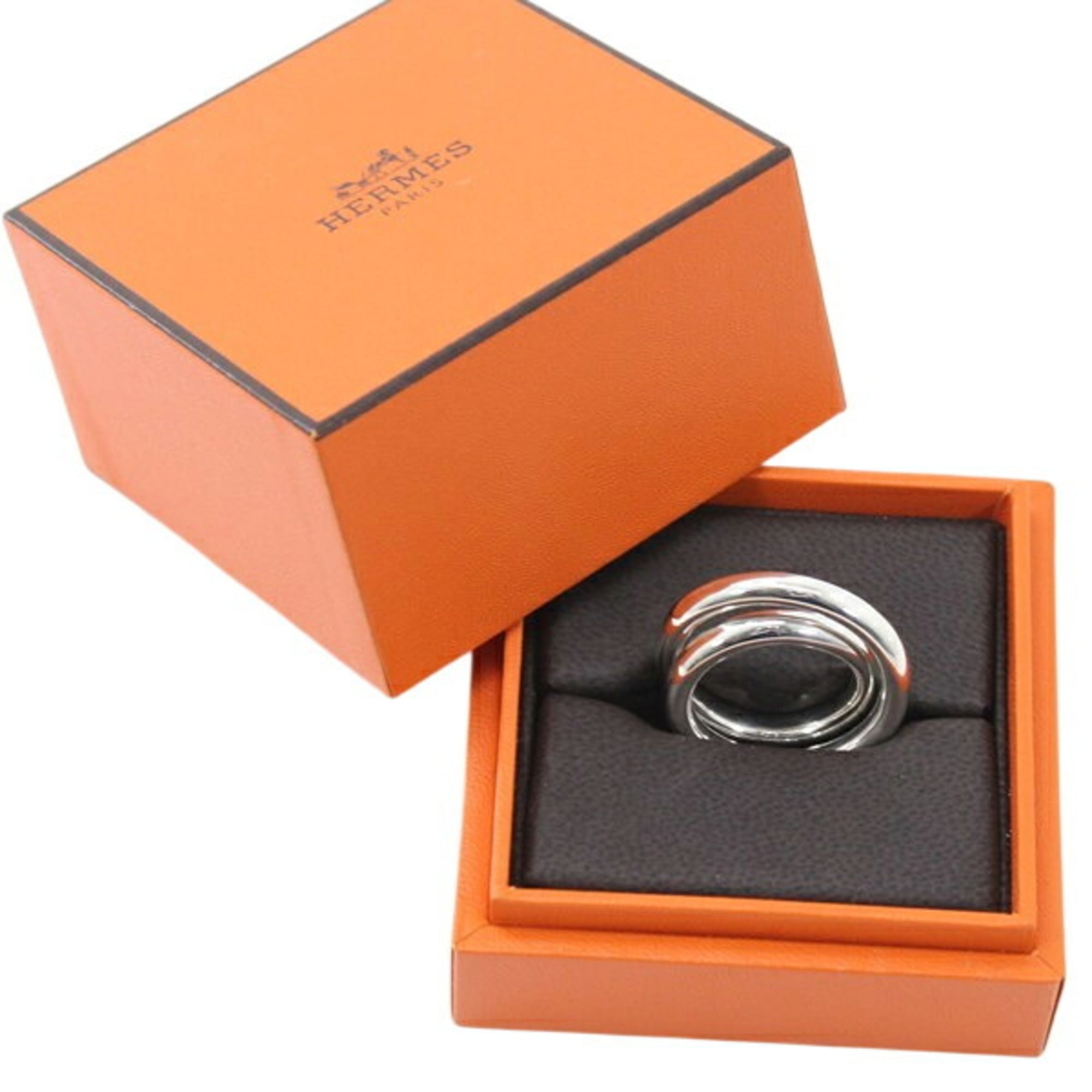 Hermes Silver 925 Band Ring (Pre-Owned)