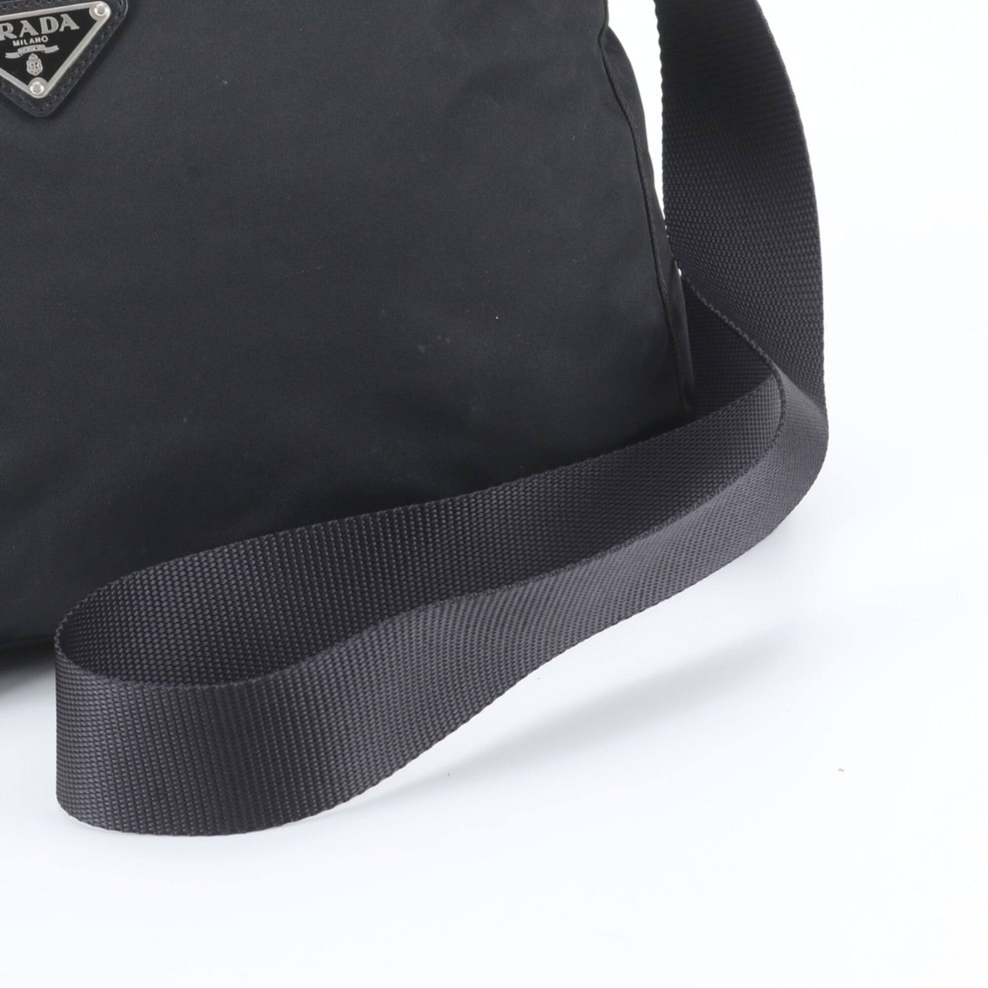 Prada Black Nylon Leather Shoulder Bag (Pre-Owned)