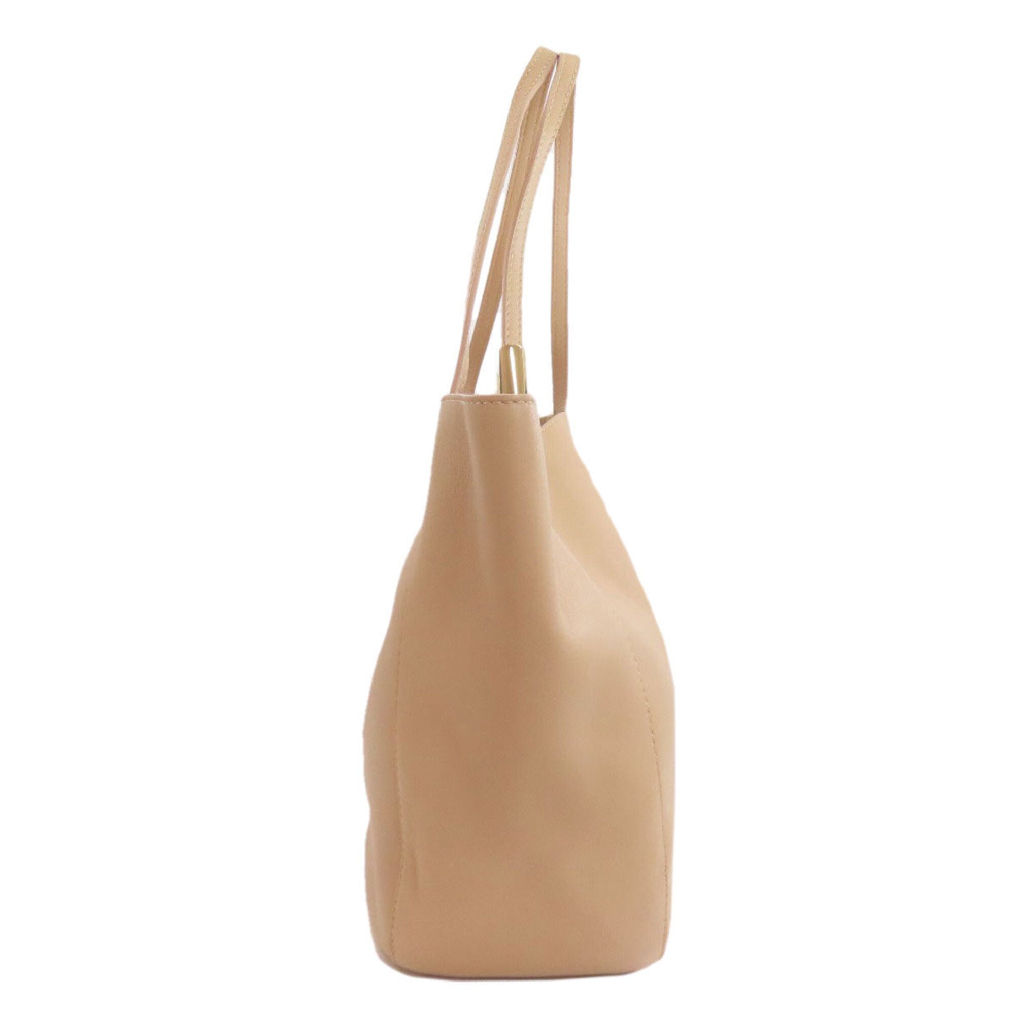 Jimmy Choo Pink Beige Leather Tote Bag (Pre-Owned)