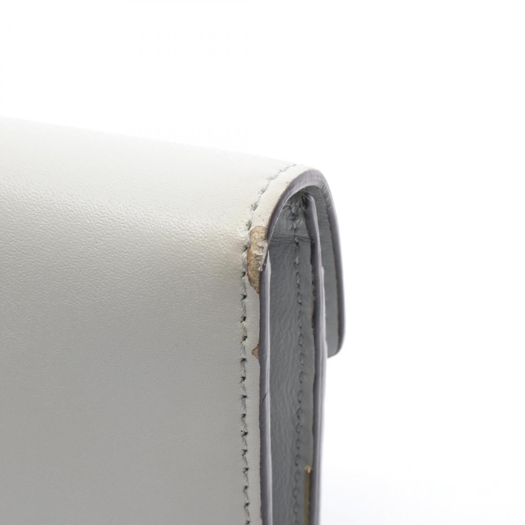 Fendi Gray Leather Long Wallet (Bi-Fold) (Pre-Owned)