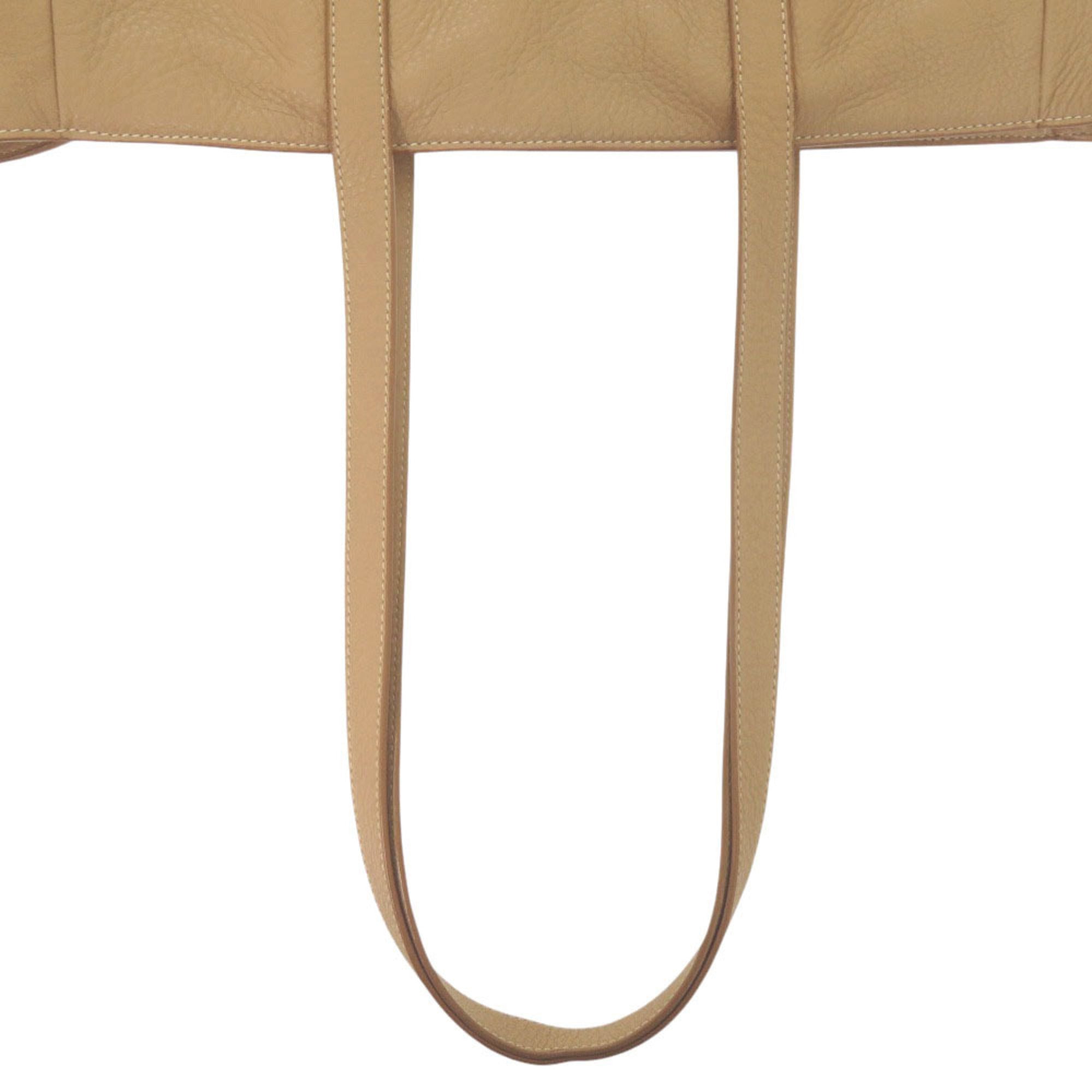Prada Brown Leather Shoulder Bag Tote Bag (Pre-Owned)