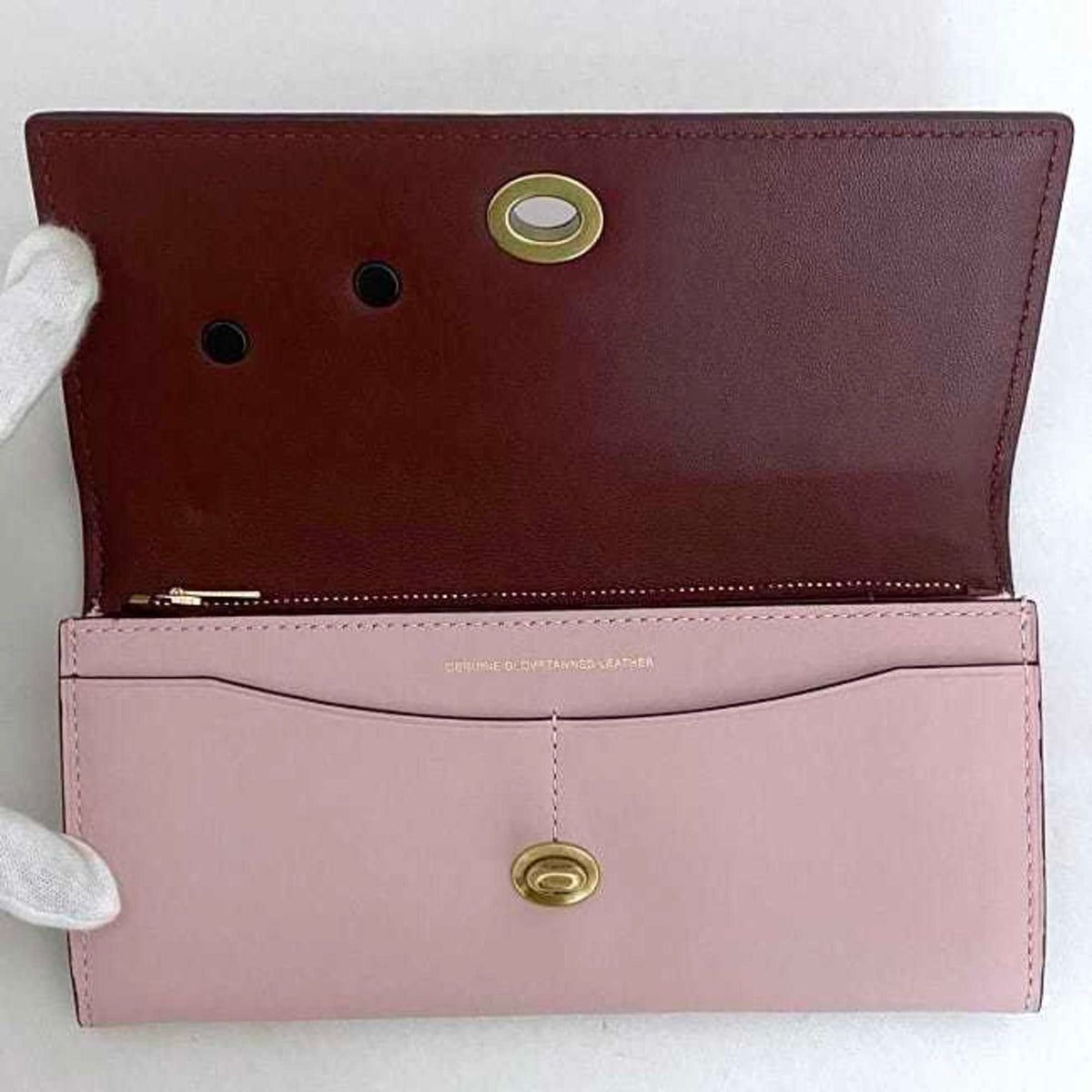 Coach Black Pink Leather Long Wallet (Bi-Fold) (Pre-Owned)