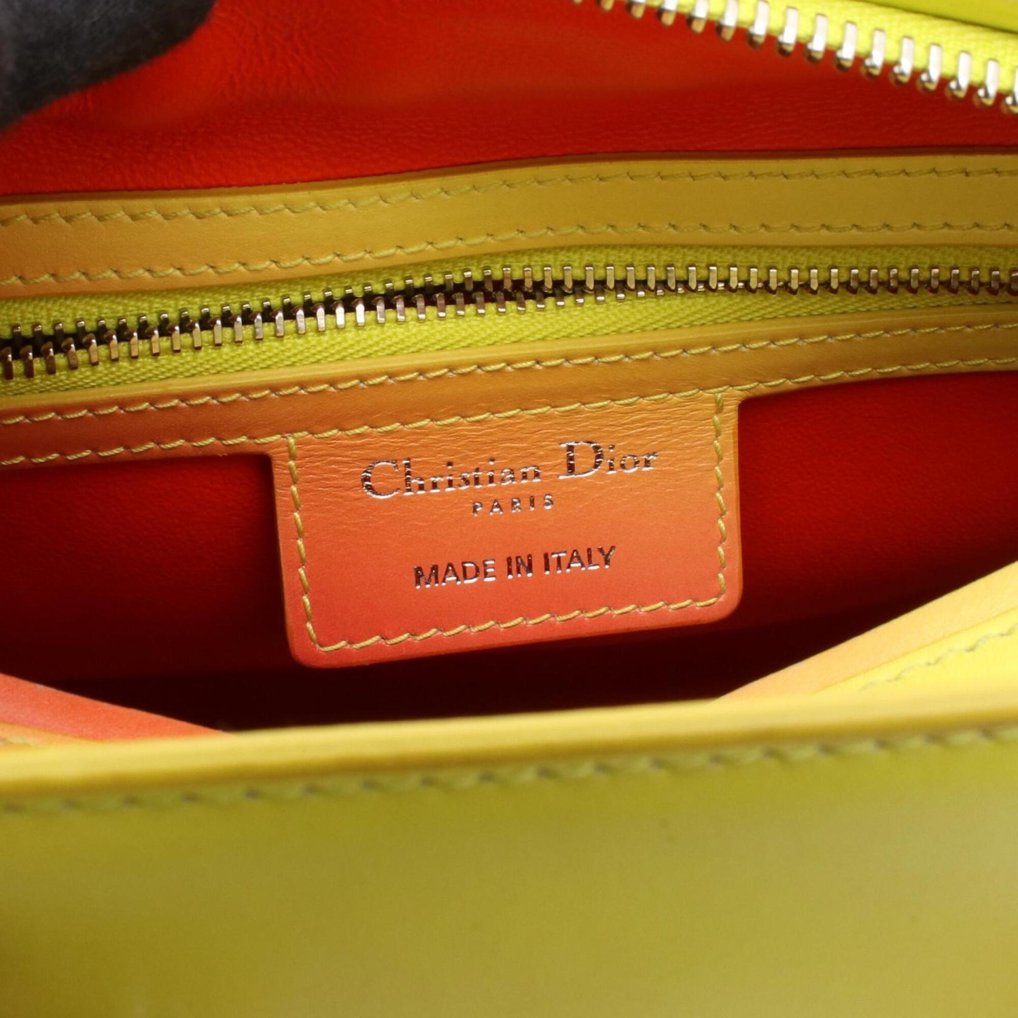 Christian Dior Orange Yellow Leather Handbag (Pre-Owned)
