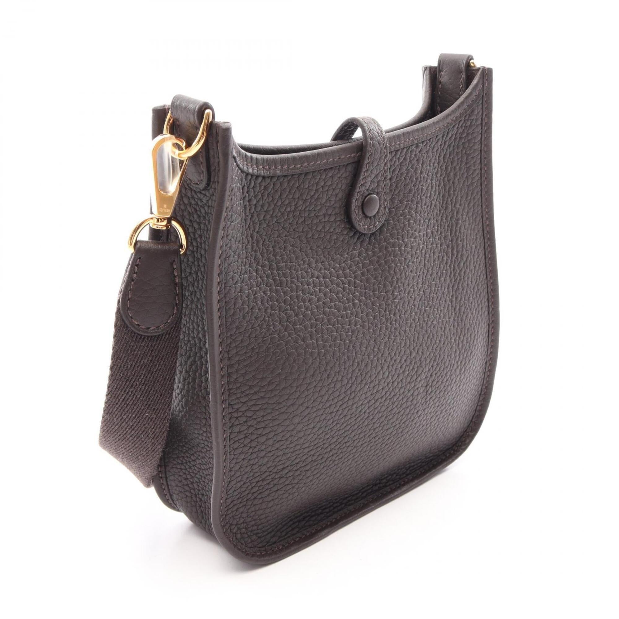 Hermes Brown Taurillon Clemence Leather Handbag Shoulder Bag (Pre-Owned)