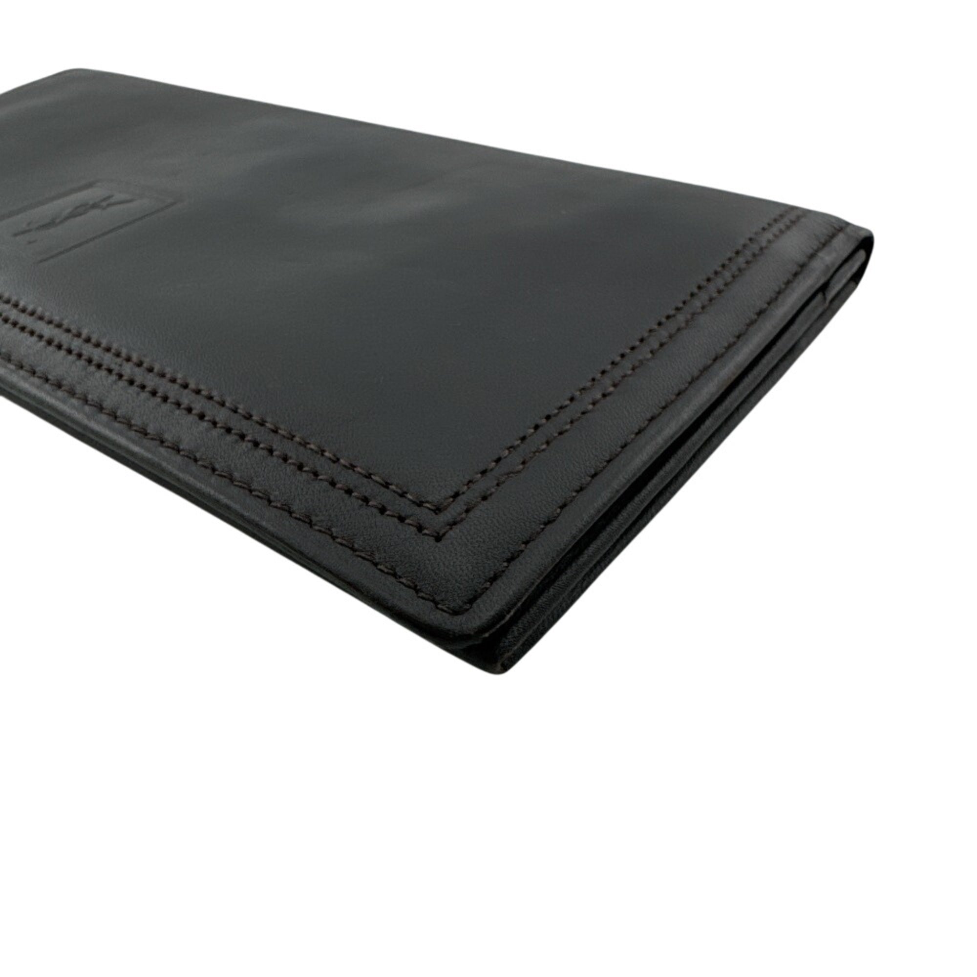 Yves Saint Laurent Black Leather Long Wallet (Bi-Fold) (Pre-Owned)