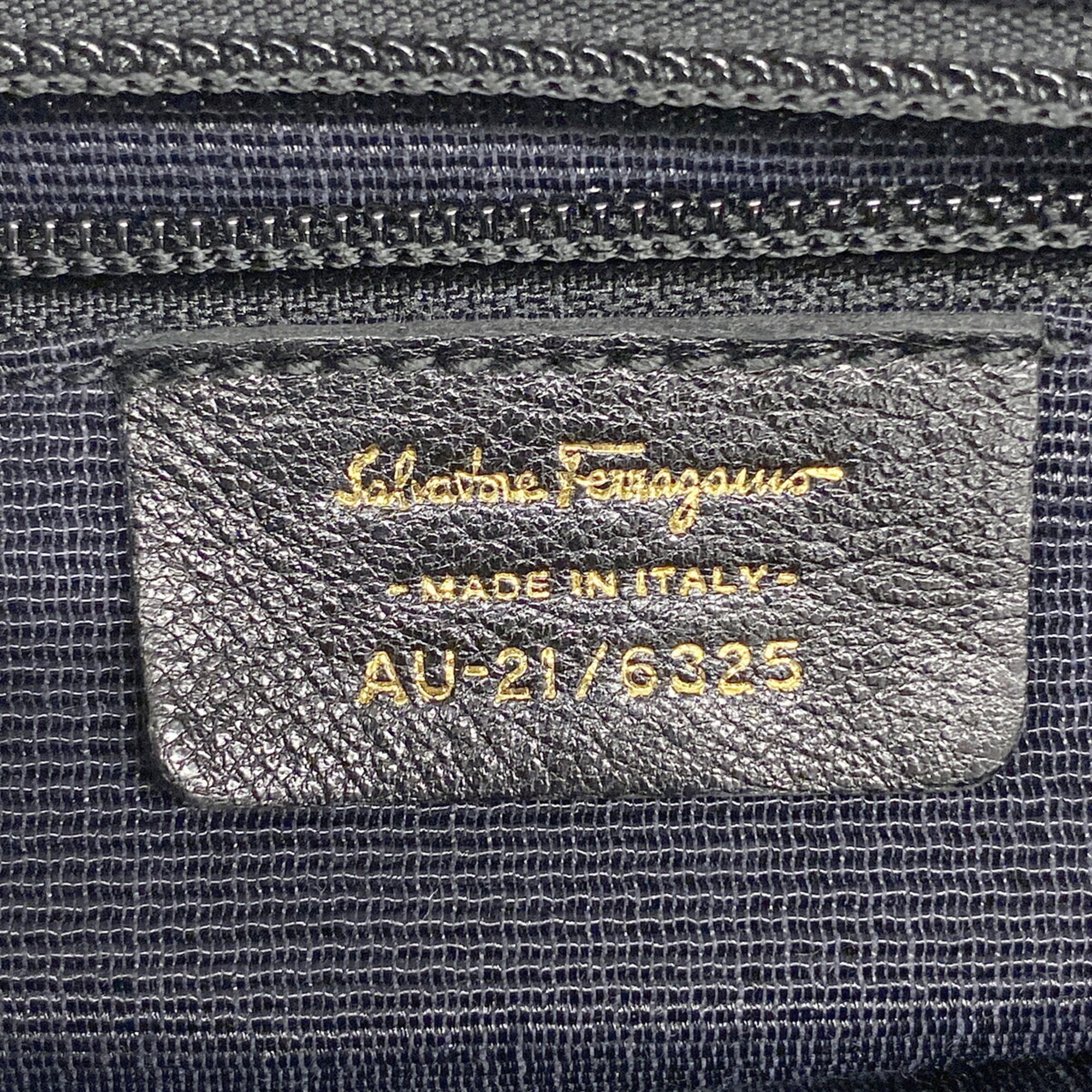 Salvatore Ferragamo Black Blue Canvas Handbag (Pre-Owned)