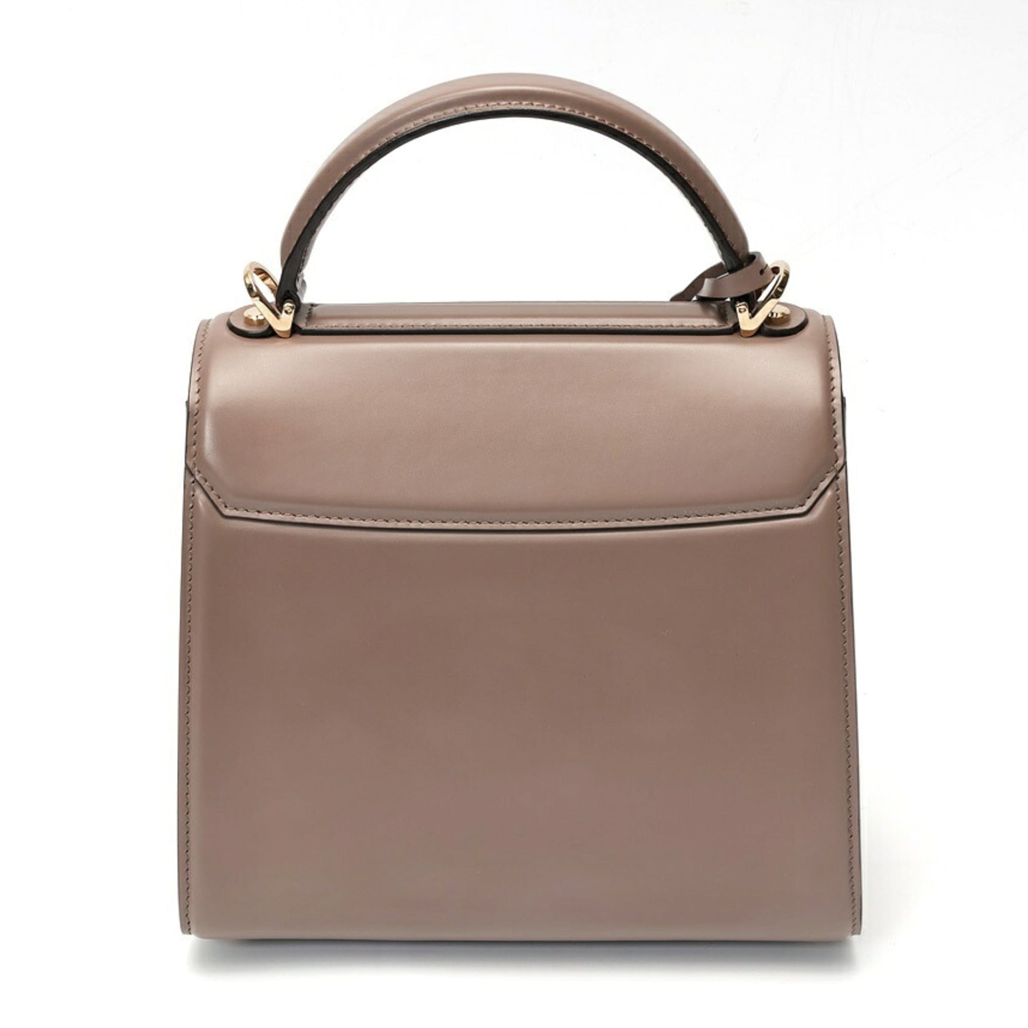 Salvatore Ferragamo Grayish Leather Shoulder Bag (Pre-Owned)