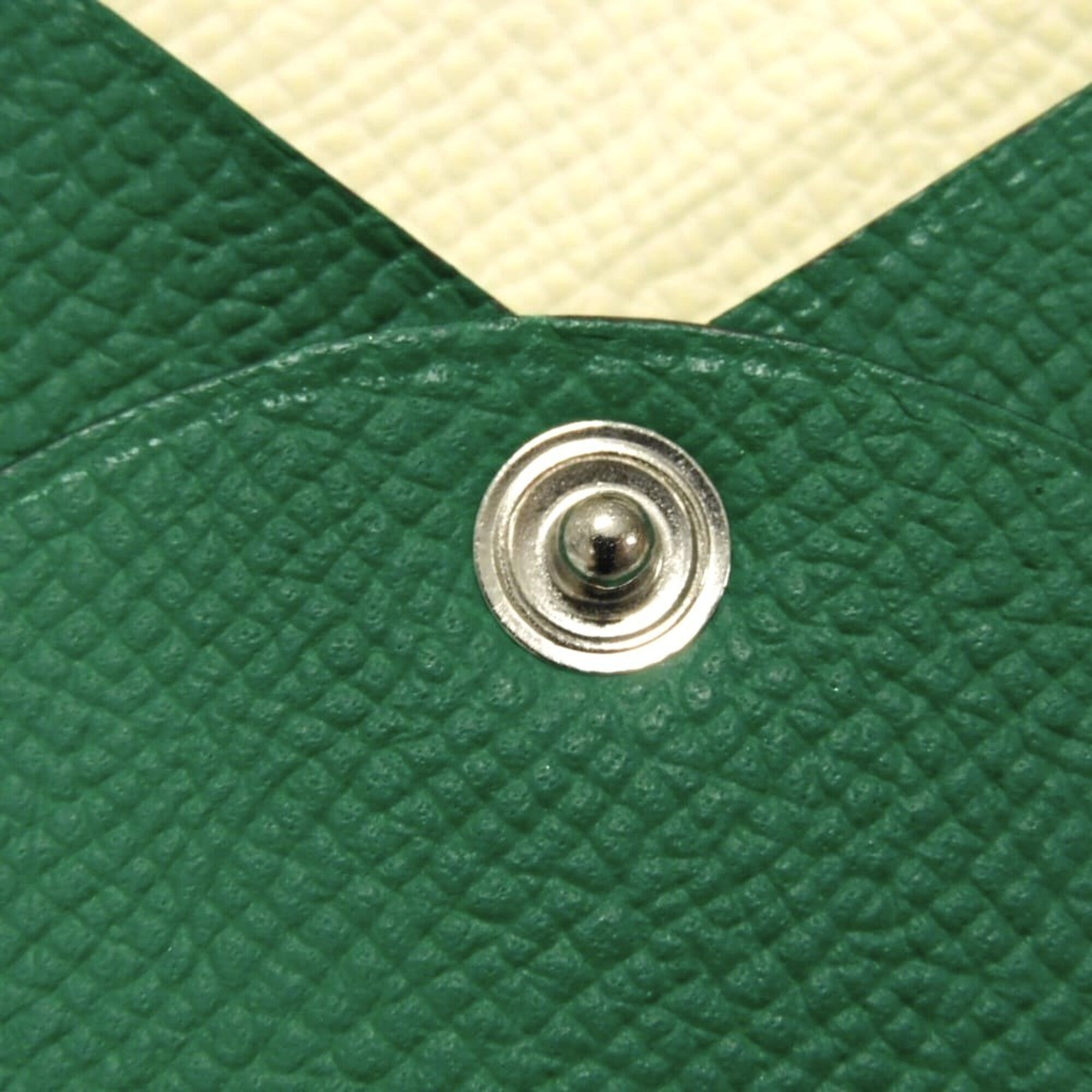 Hermes Bicolor Green Epsom Leather Coin Purse/Coin Case (Pre-Owned)