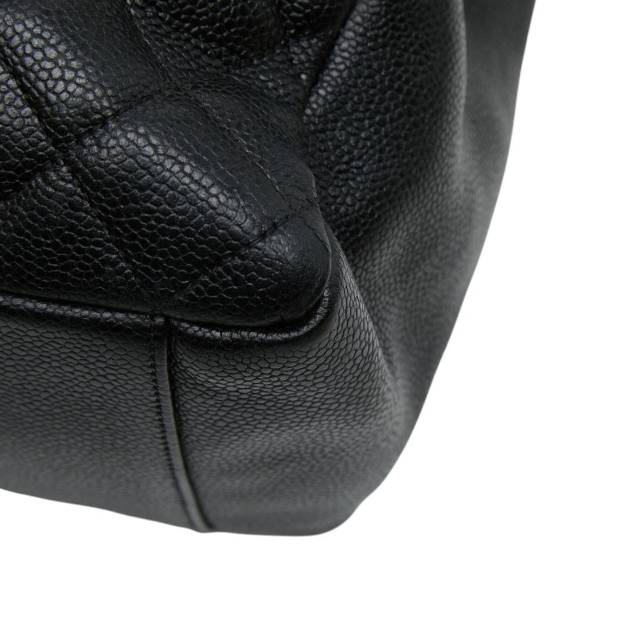 Chanel Black Grained Calfskin Shoulder Bag Tote Bag (Pre-Owned)