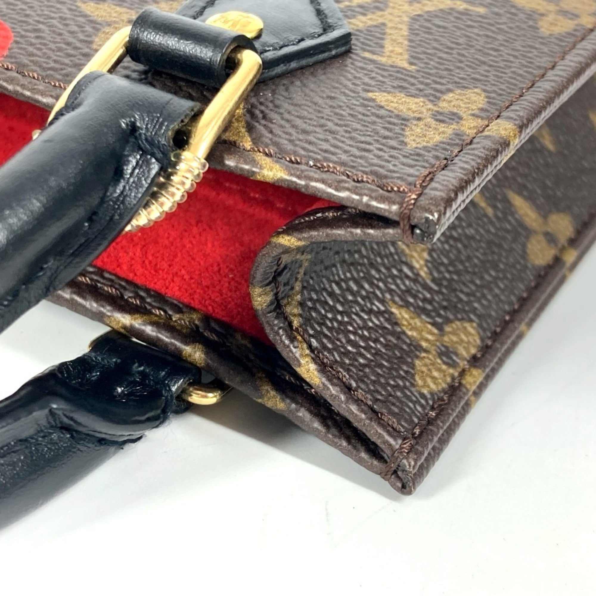 Louis Vuitton Brown Monogram Red Color Monogram Handbag Shoulder Bag (Pre-Owned)