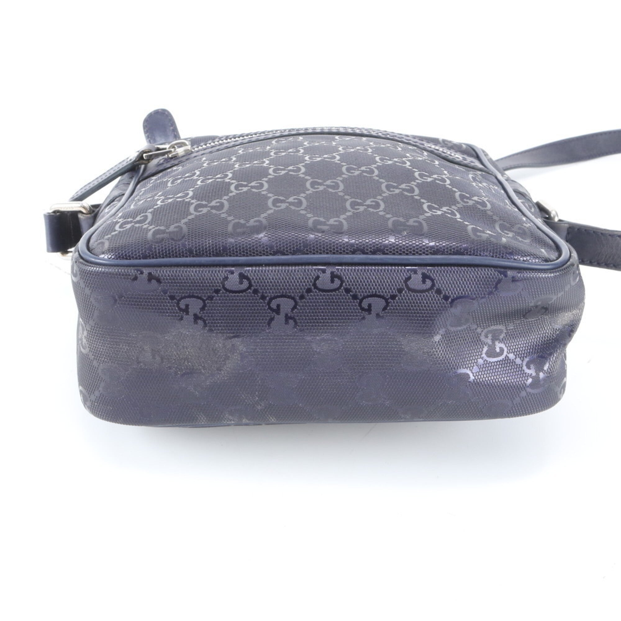 Gucci Gg Imprimé Purple Gg Imprimé Leather Messenger Bag Shoulder Bag (Pre-Owned)