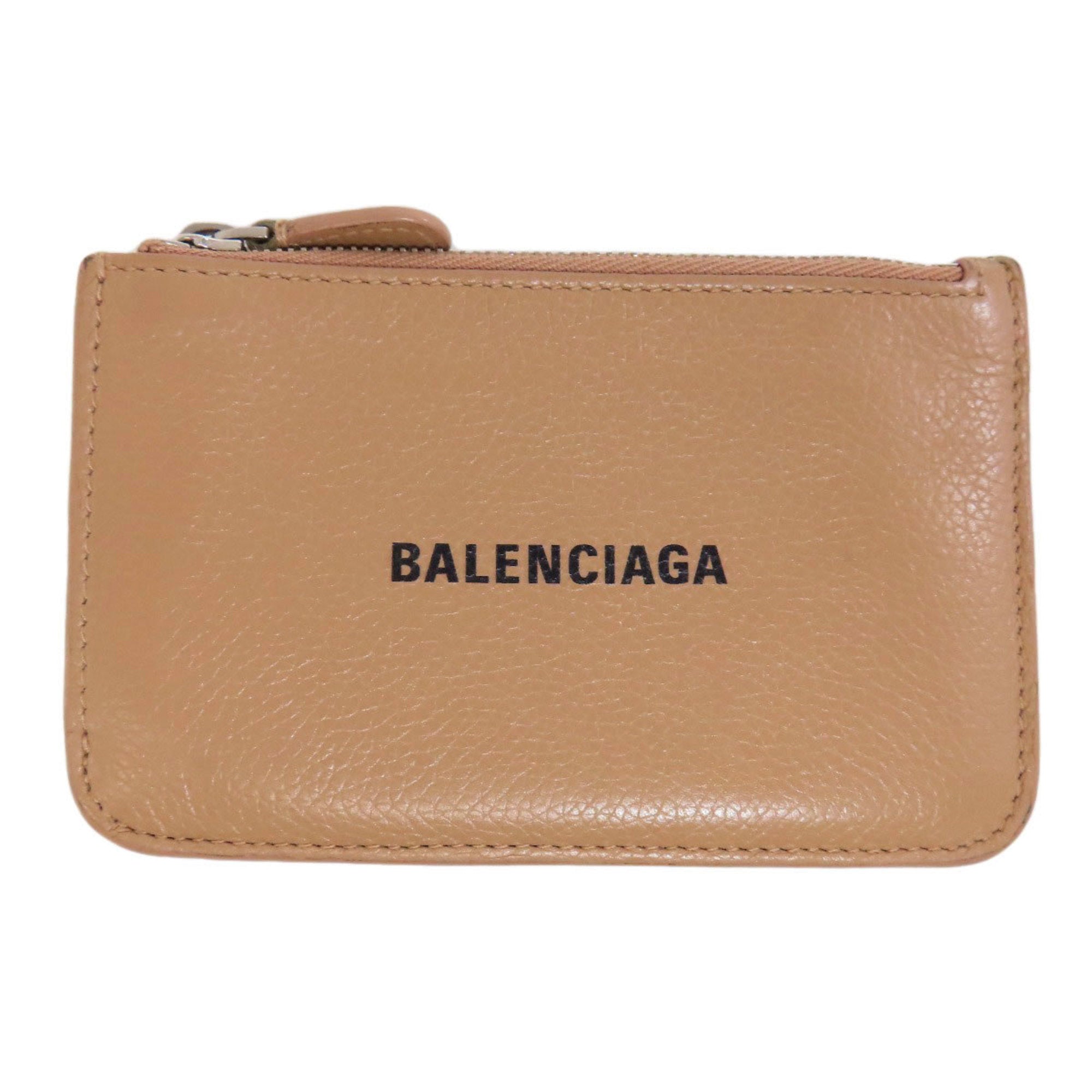Balenciaga Beige Leather Coin Purse/Coin Case (Pre-Owned)