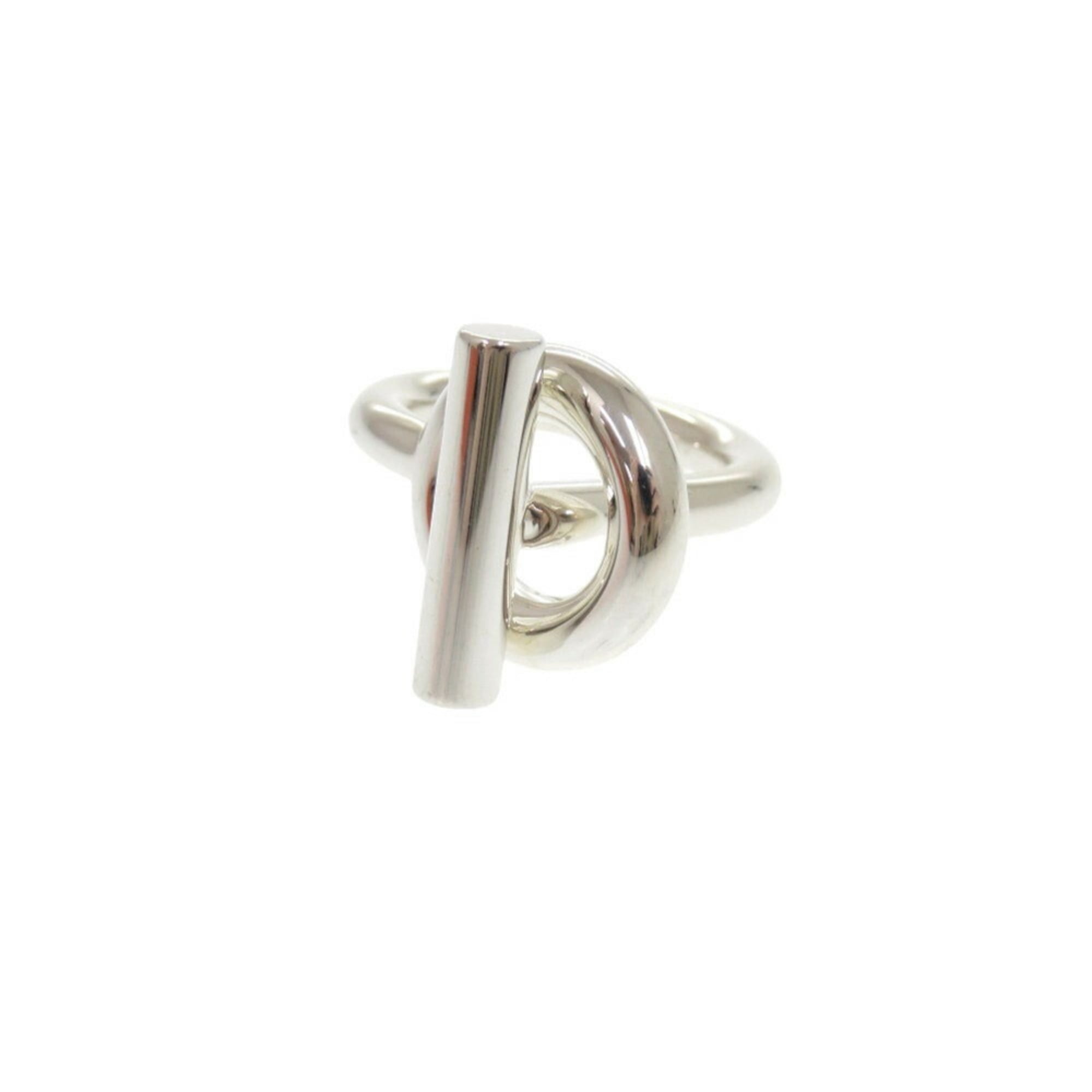 Hermes Silver Silver 925 Band Ring (Pre-Owned)