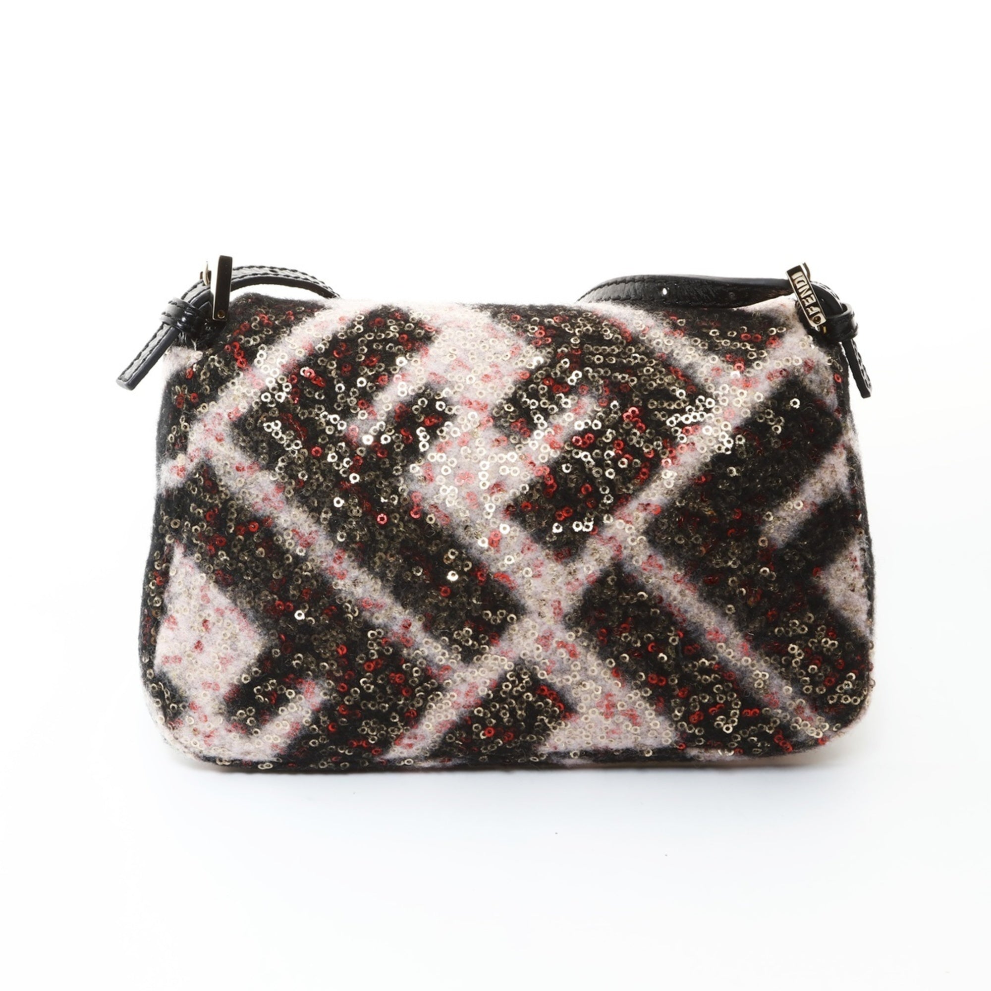 Fendi Black Wool Shoulder Bag (Pre-Owned)