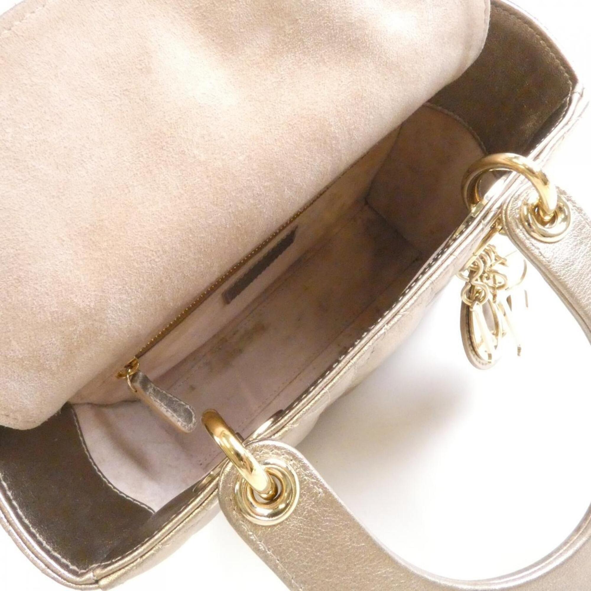 Christian Dior Gold Leather Handbag (Pre-Owned)