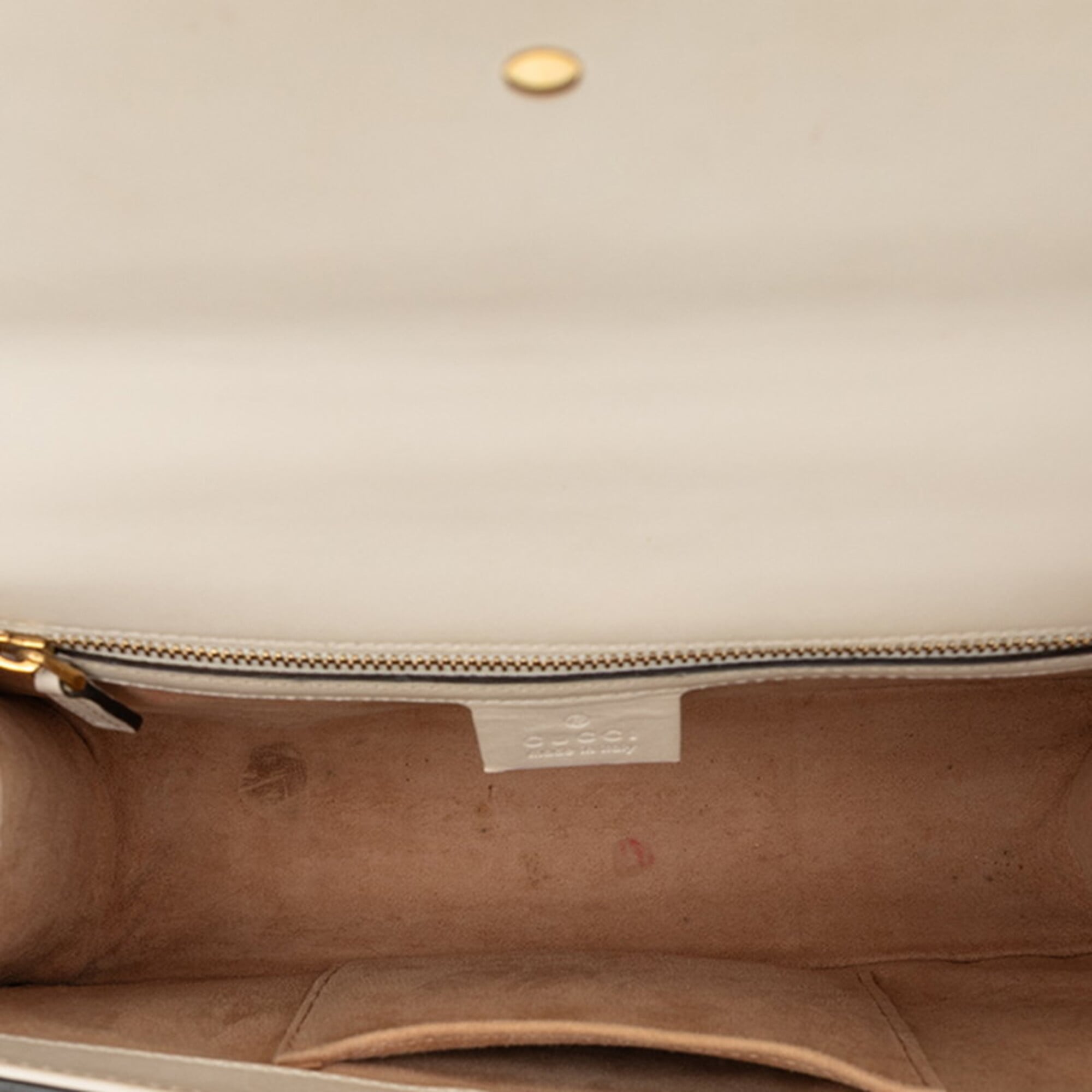 Gucci Multi-Color White Leather Shoulder Bag (Pre-Owned)