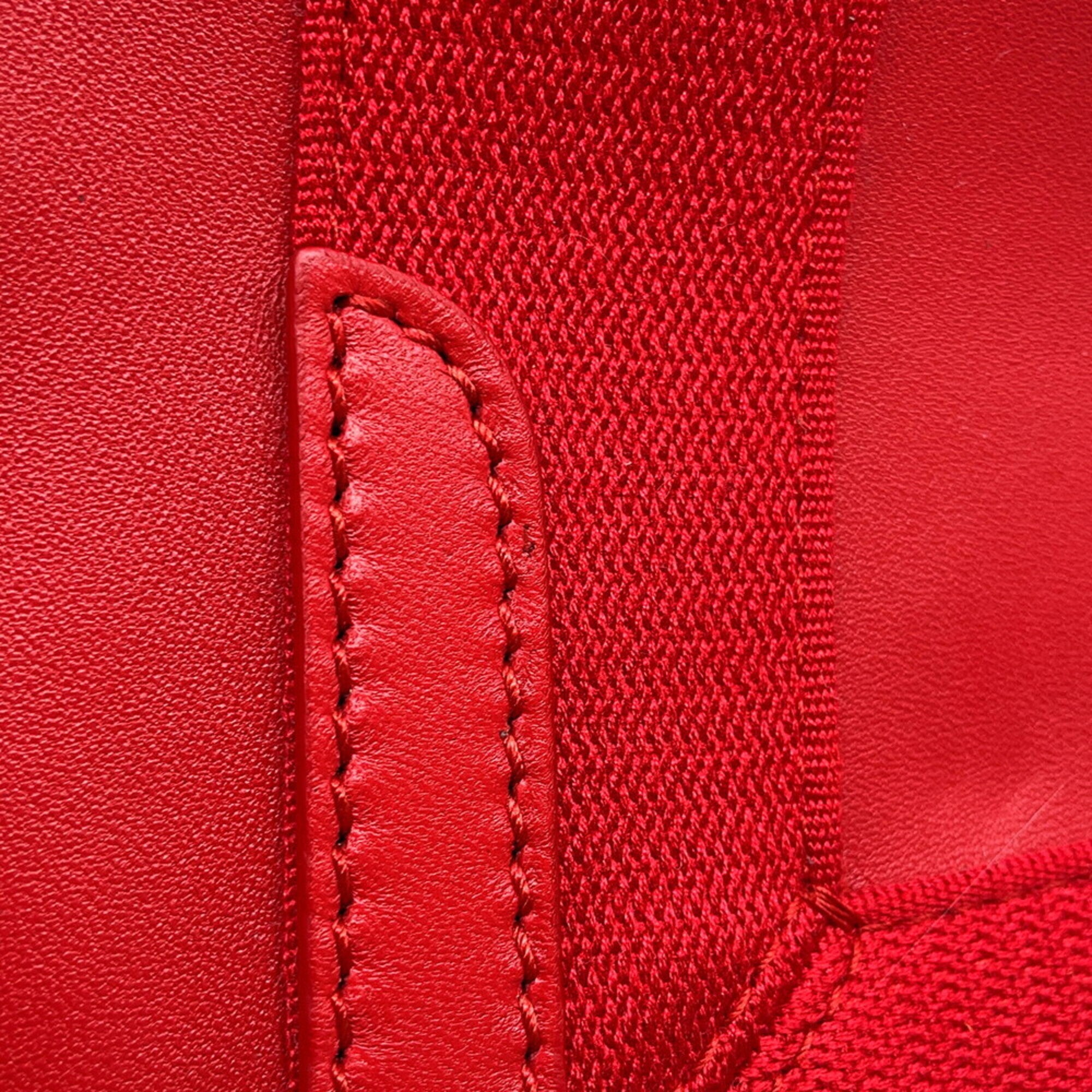 Balenciaga Red Color Leather Handbag Pouch Tote Bag (Pre-Owned)