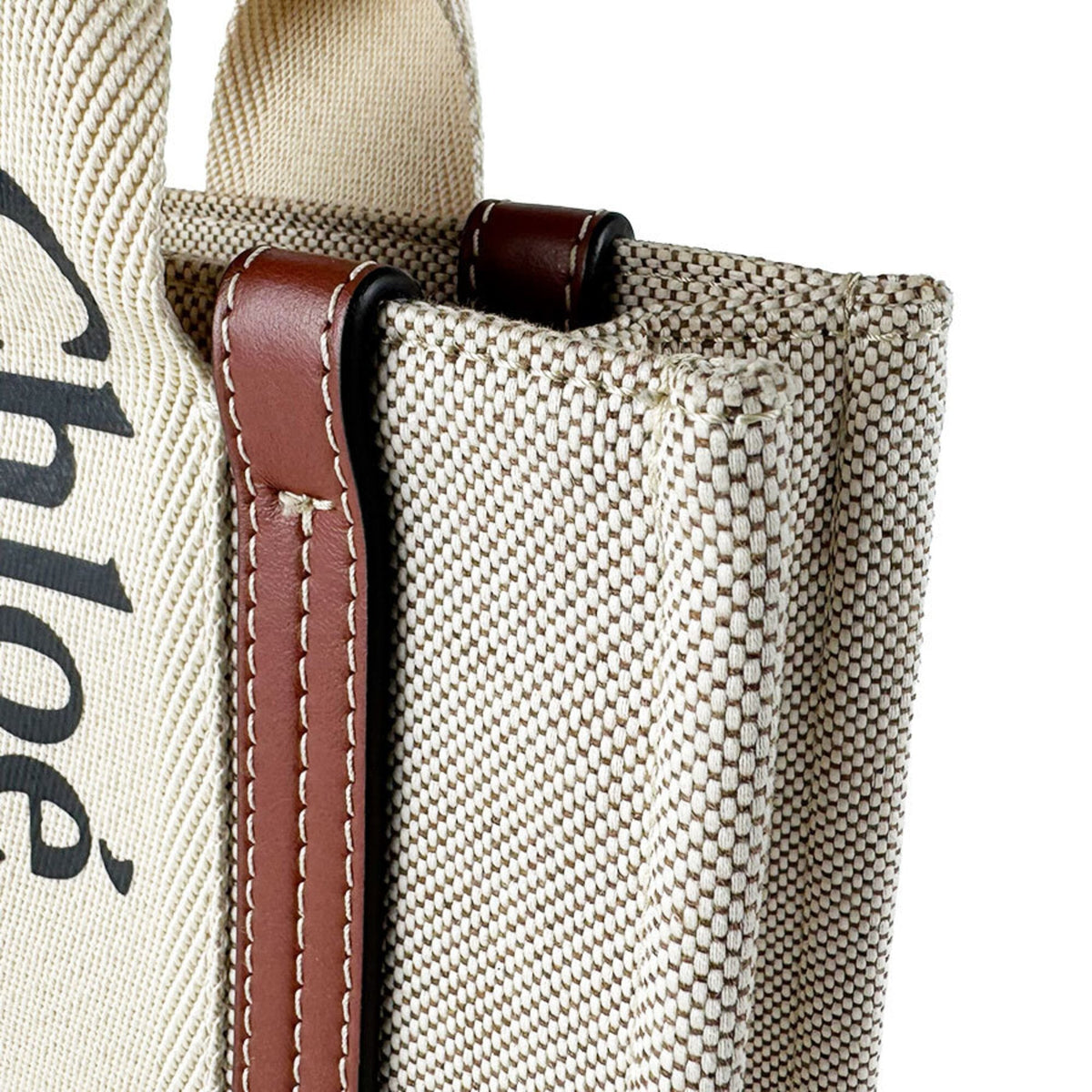 Chloé Brown Canvas Leather Handbag Shoulder Bag (Pre-Owned)