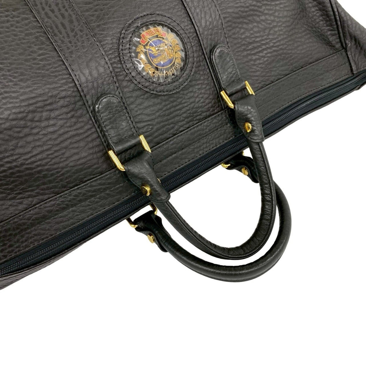 Burberry Black Leather Boston Bag Handbag (Pre-Owned)