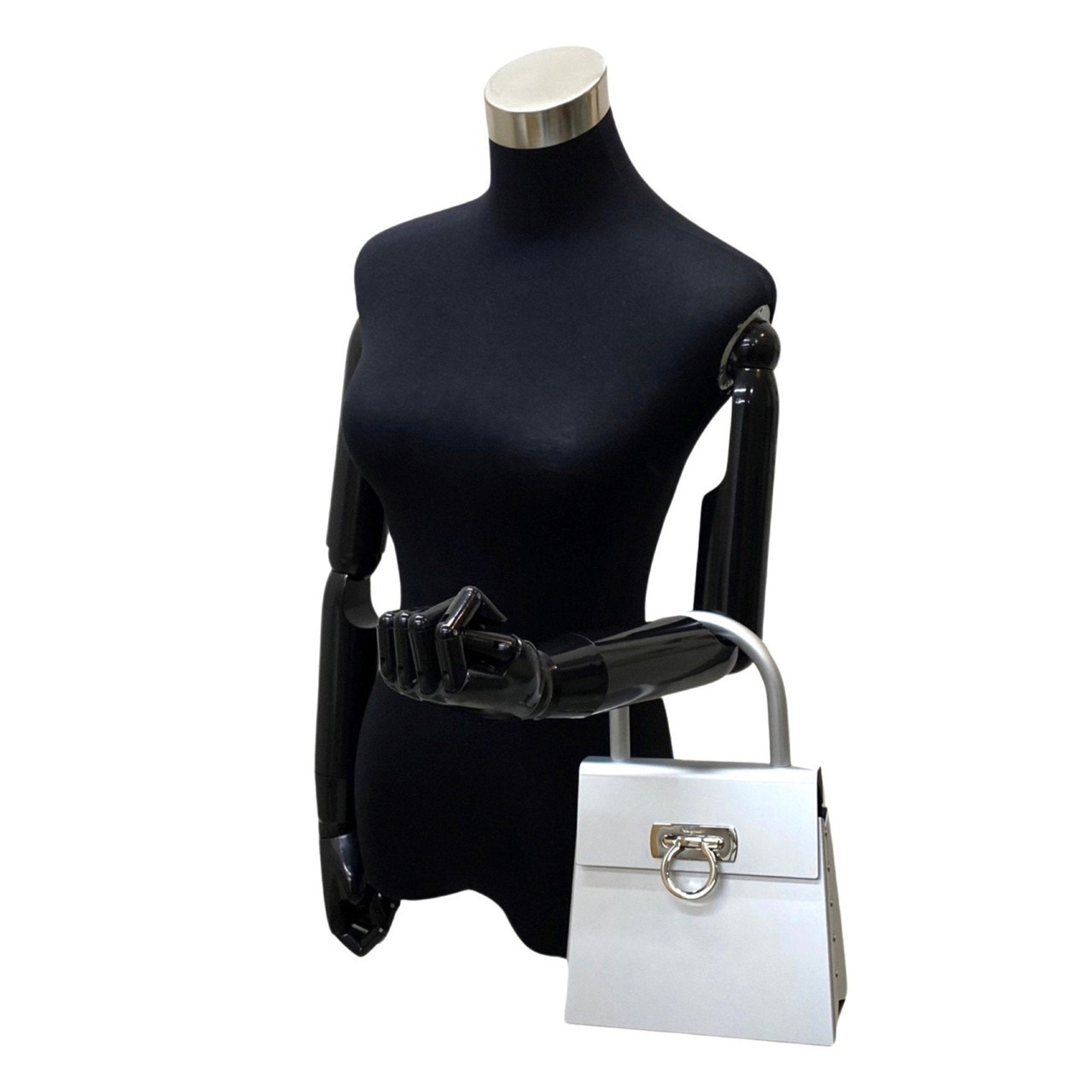 Salvatore Ferragamo Silver Aluminum Handbag (Pre-Owned)