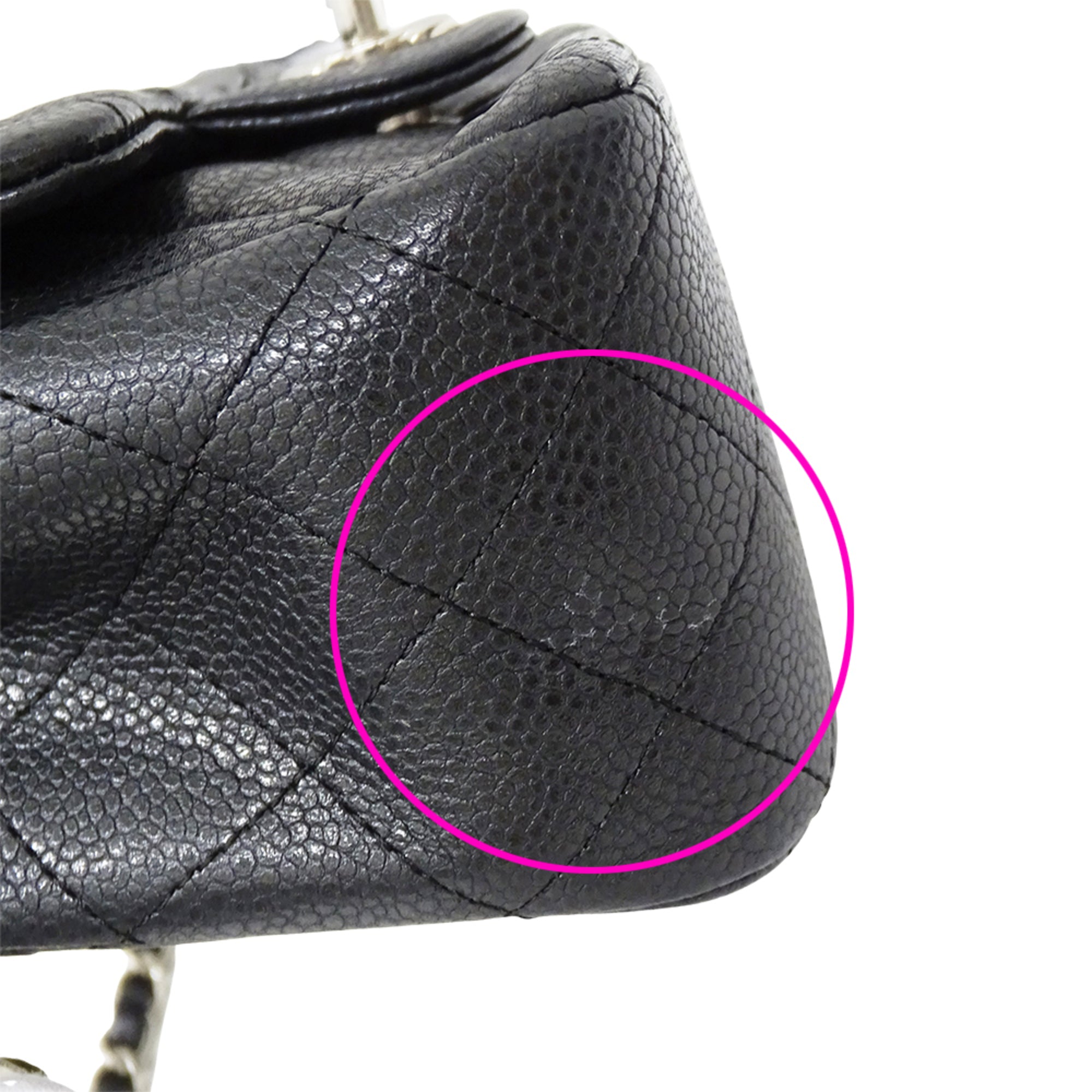 Chanel Black Grained Calfskin Handbag Shoulder Bag (Pre-Owned)