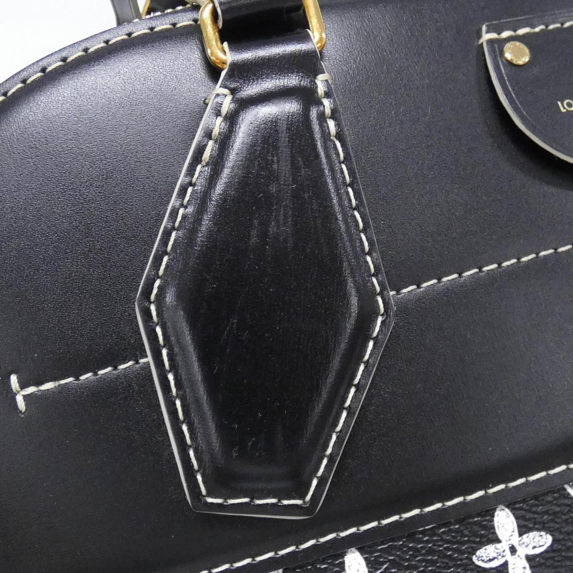 Louis Vuitton Black Coated Canvas Leather Shoulder Bag (Pre-Owned)