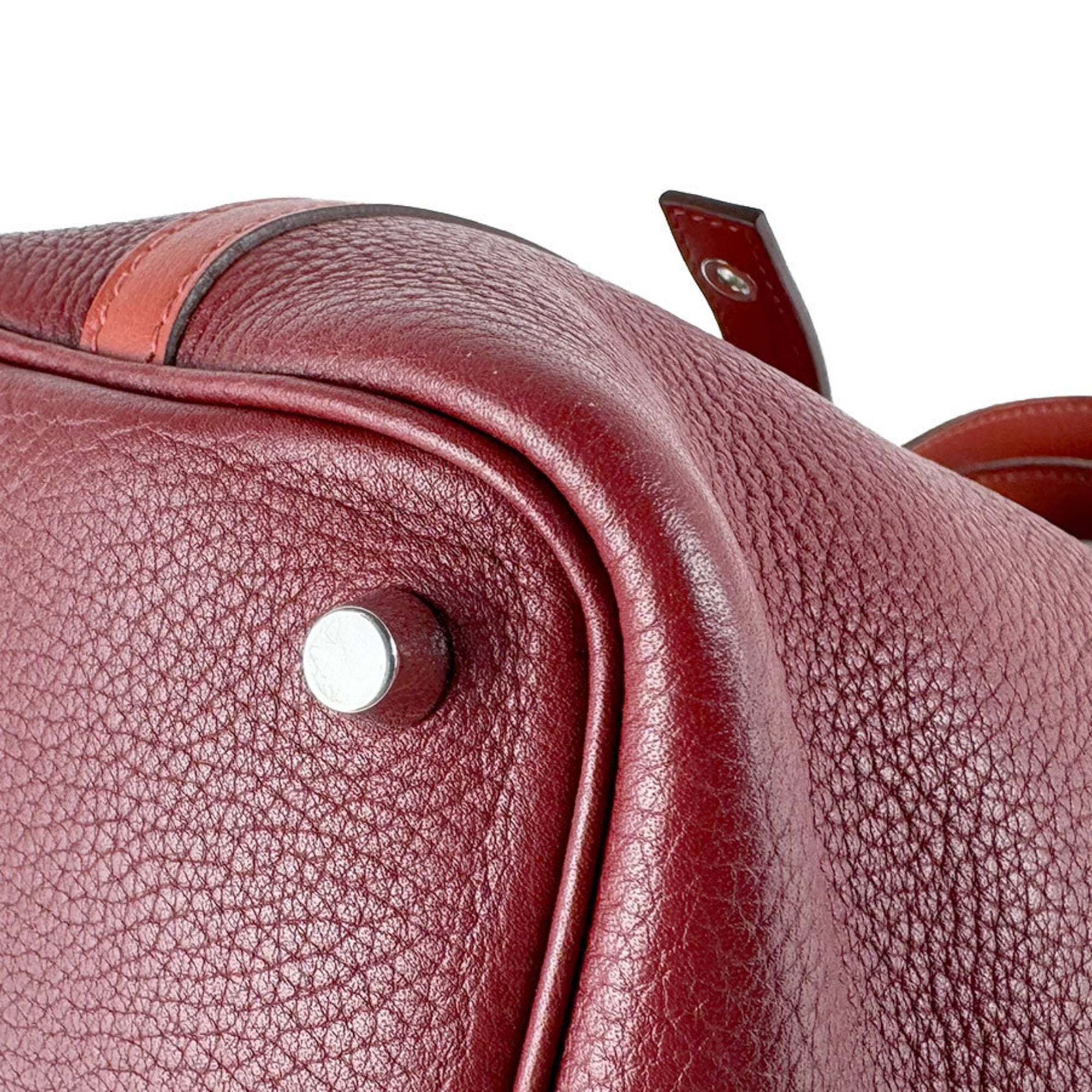 Hermes Brique Rouge H Taurillon Clemence Leather Handbag (Pre-Owned)