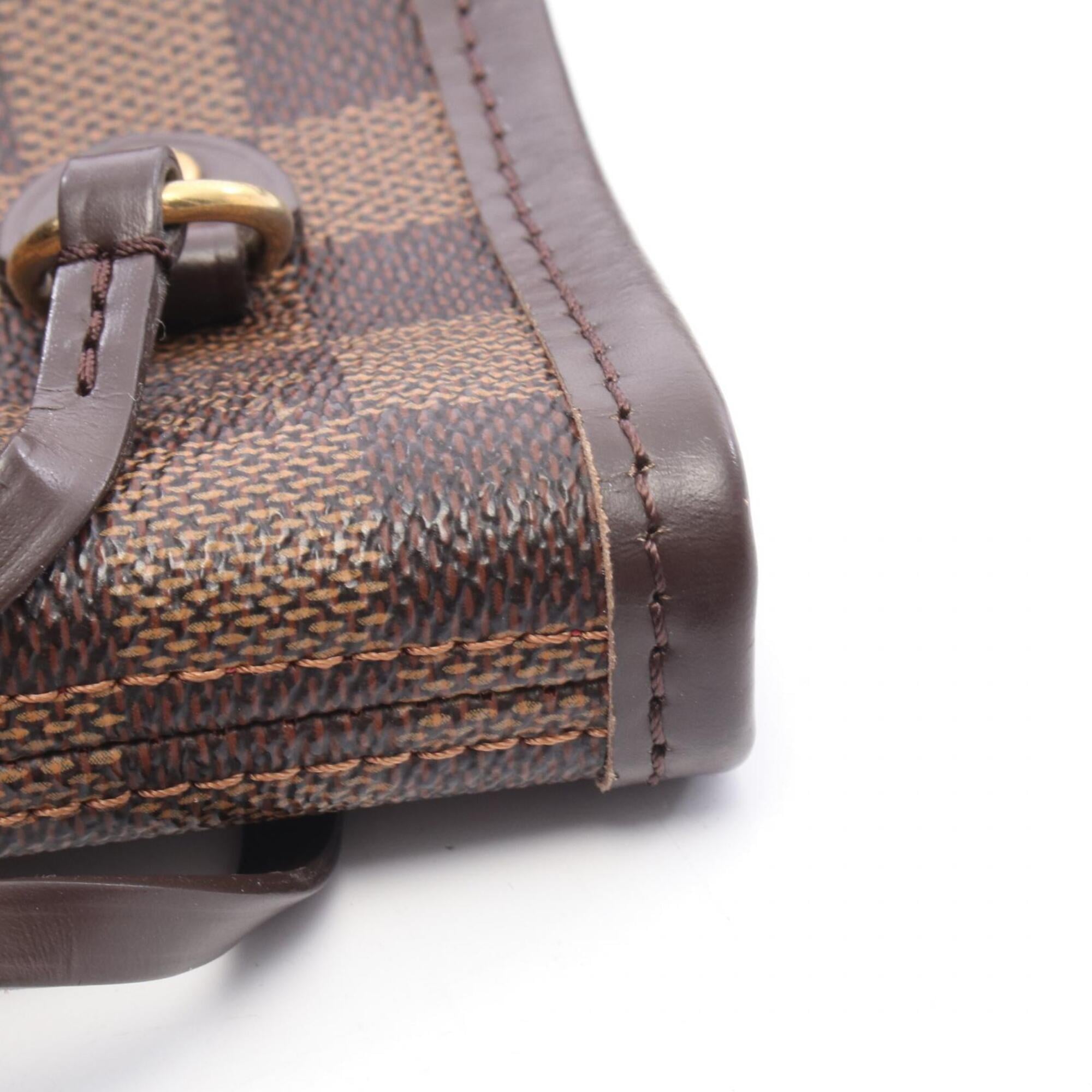 Louis Vuitton Brown Coated Canvas Leather Handbag Pouch Tote Bag (Pre-Owned)