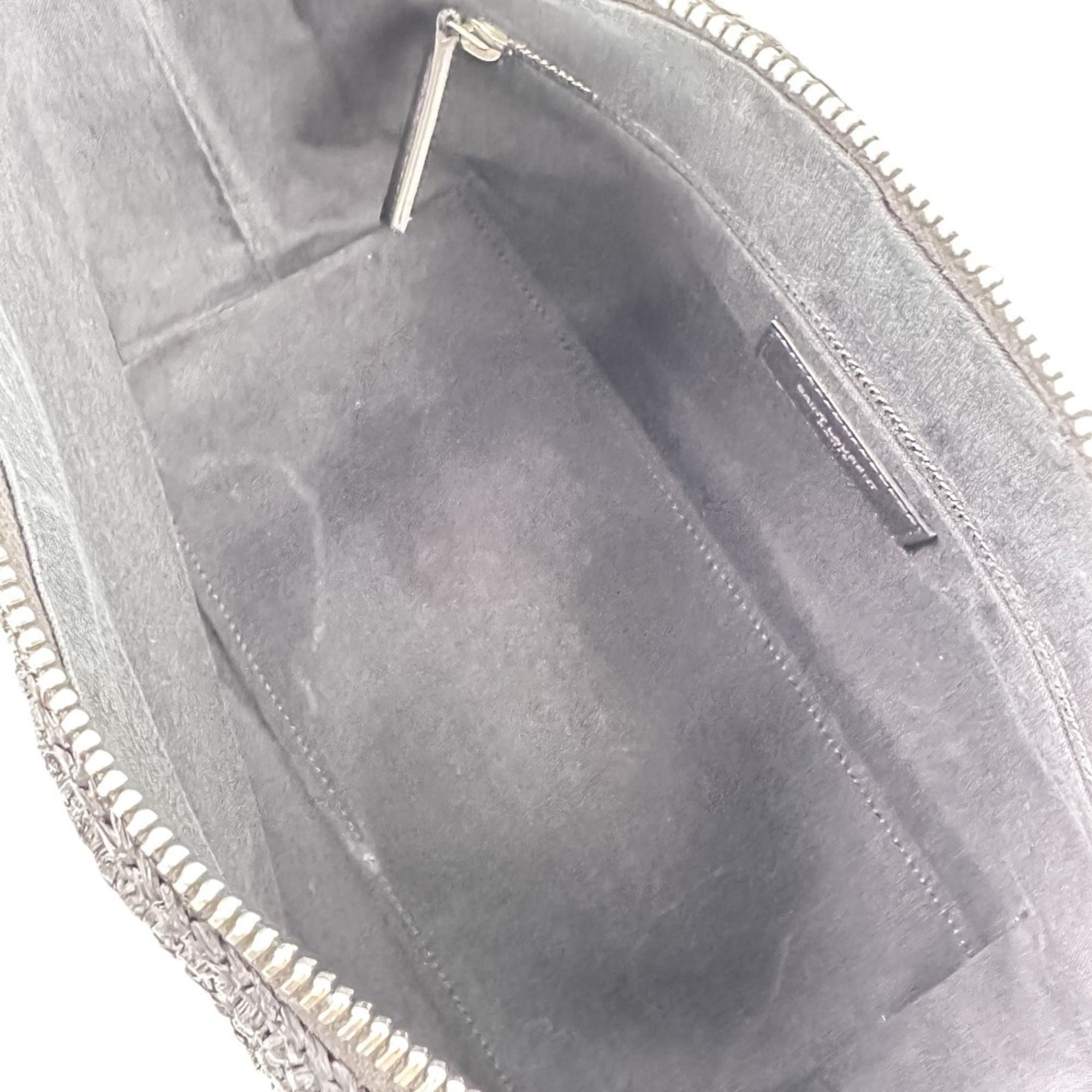 Yves Saint Laurent Black Raffia Shoulder Bag (Pre-Owned)