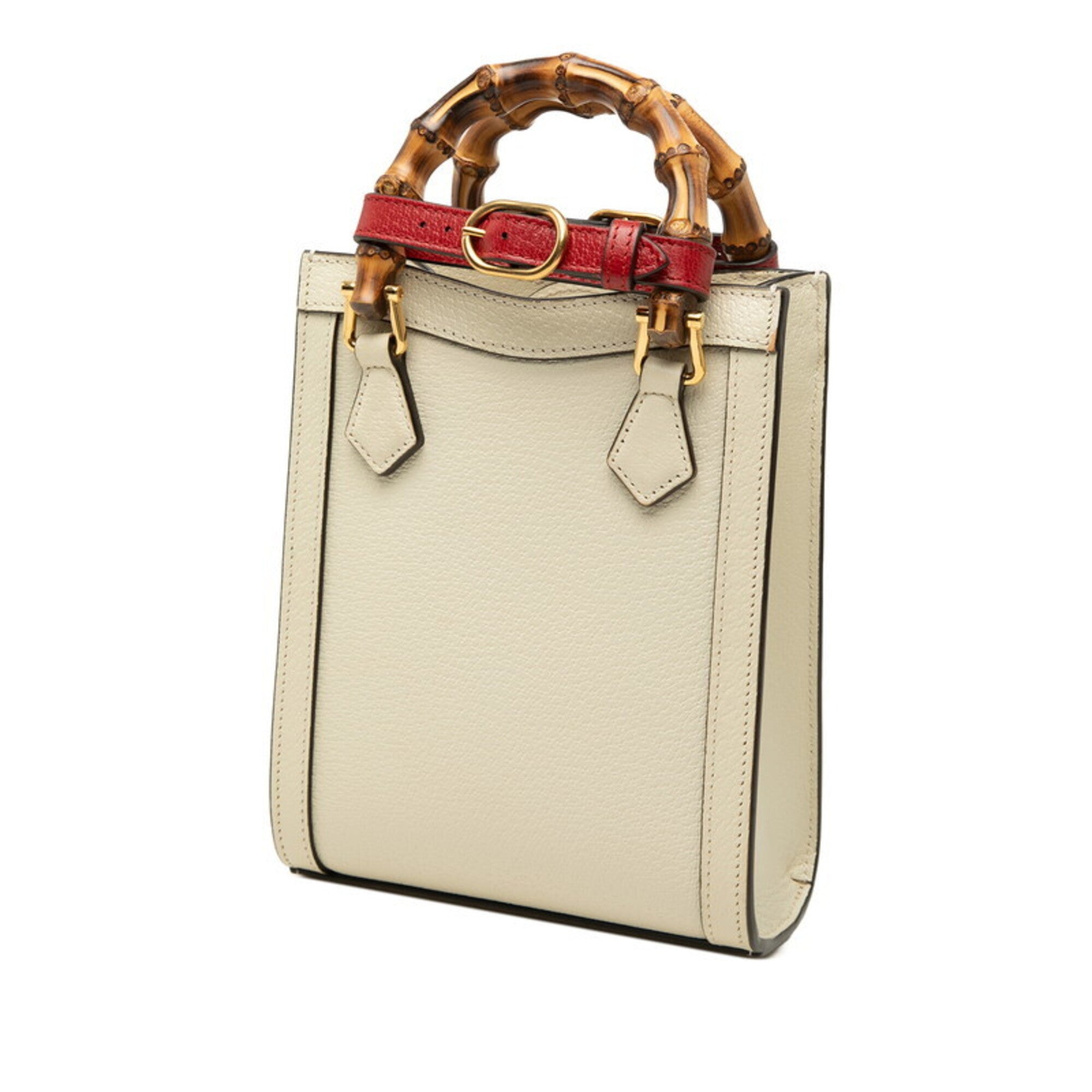 Gucci Ivory White Leather Handbag Shoulder Bag Tote Bag (Pre-Owned)