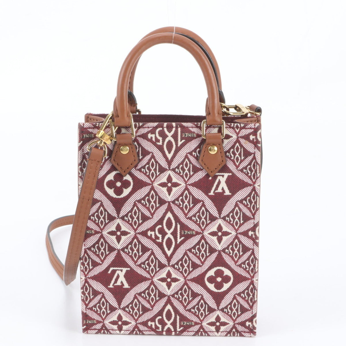 Louis Vuitton Bordeaux Leather Canvas Shoulder Bag (Pre-Owned)